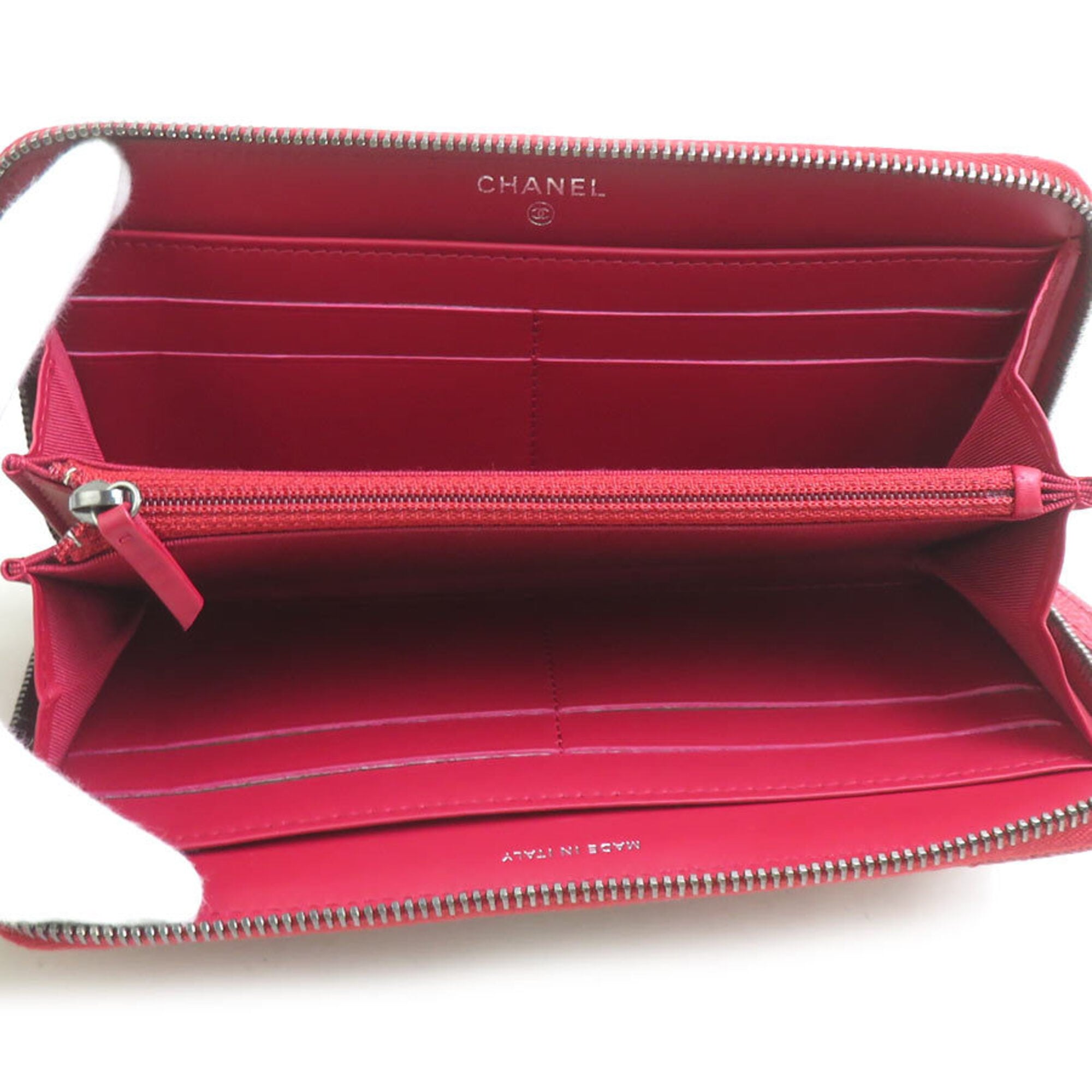 Chanel Pink Patent Leather Long Wallet (Bi-Fold) (Pre-Owned)