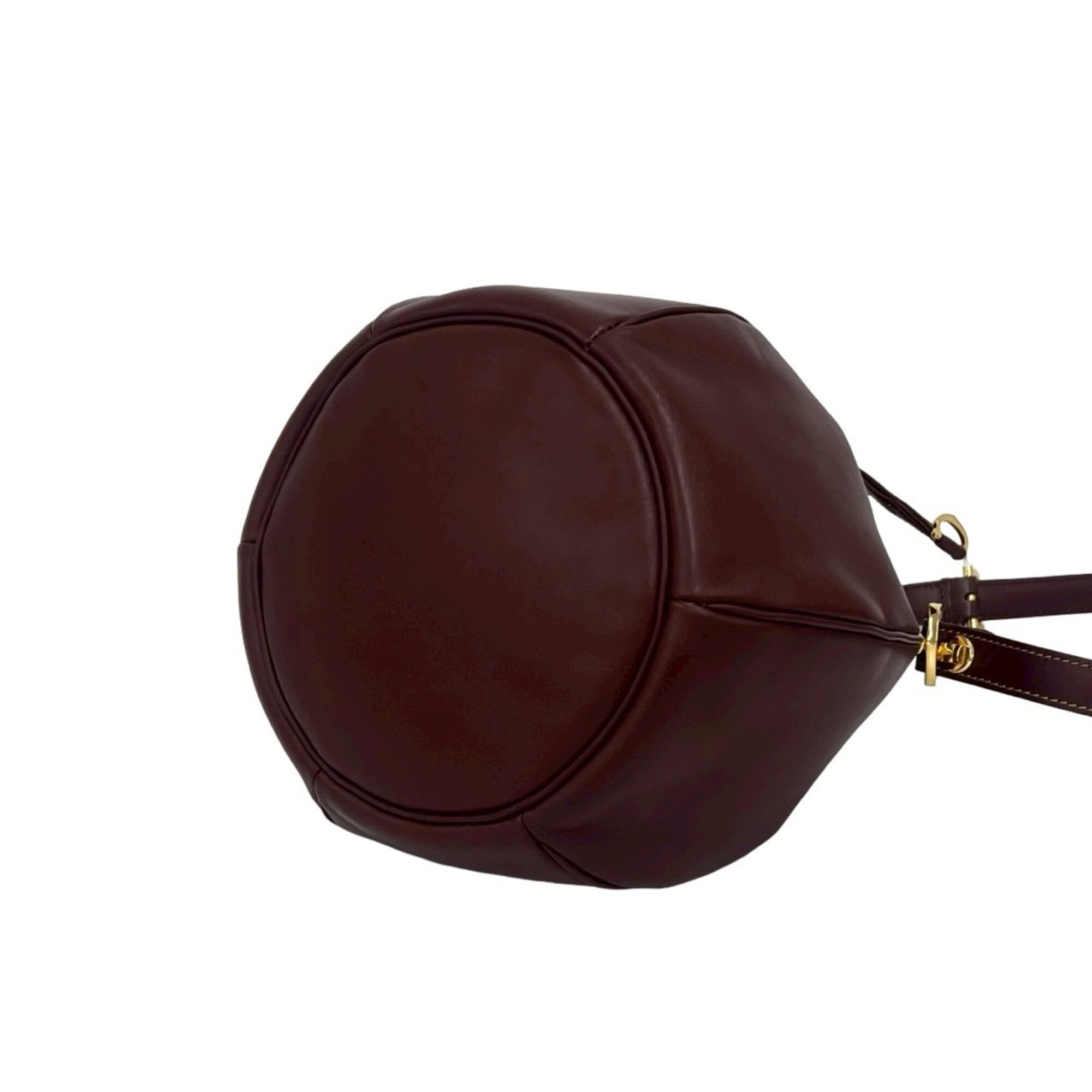 Cartier Wine Red Leather Pochette Shoulder Bag (Pre-Owned)