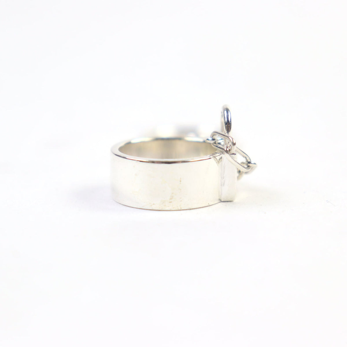 Hermes Silver Silver 925 Band Ring (Pre-Owned)