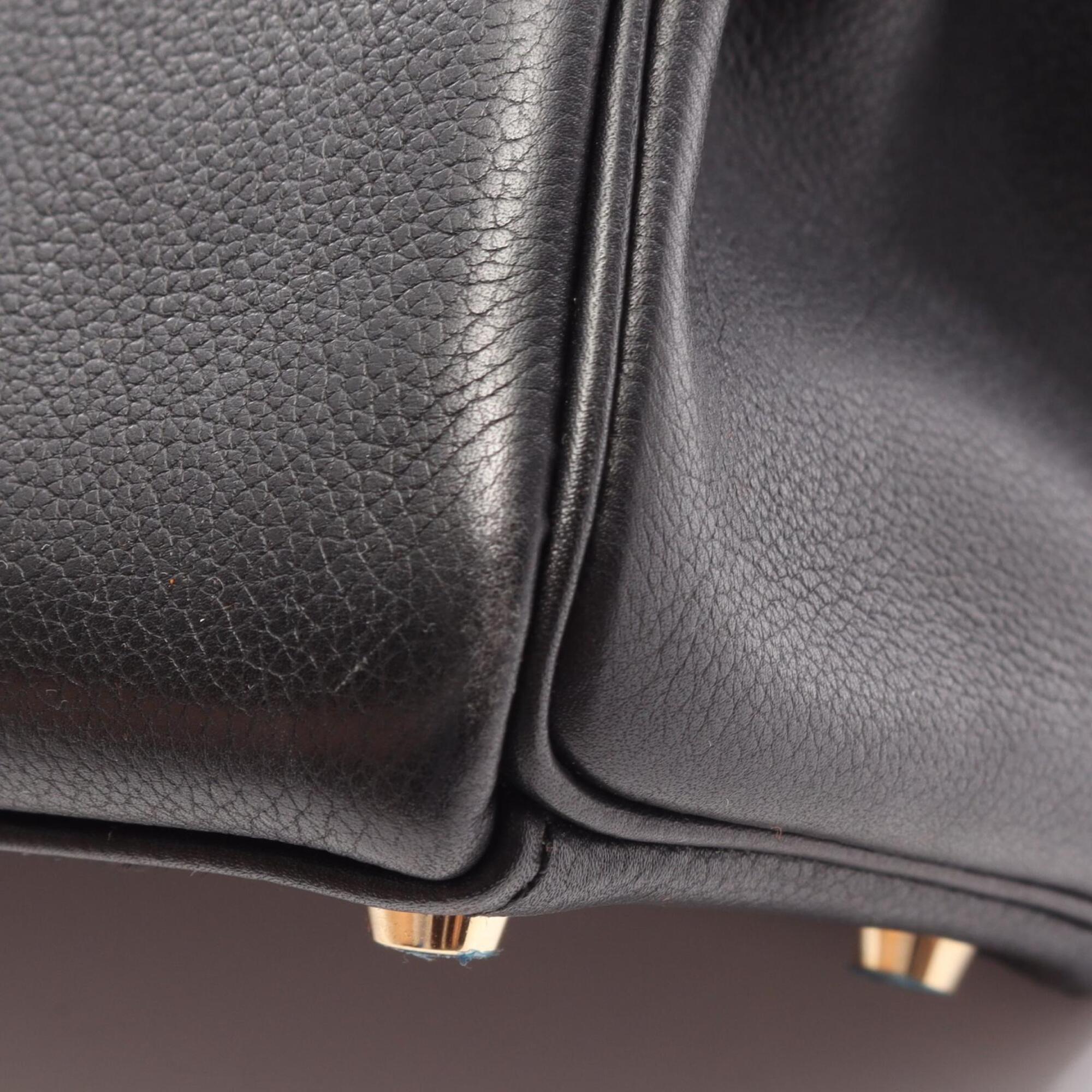 Hermes Black Evergrain Leather Handbag (Pre-Owned)