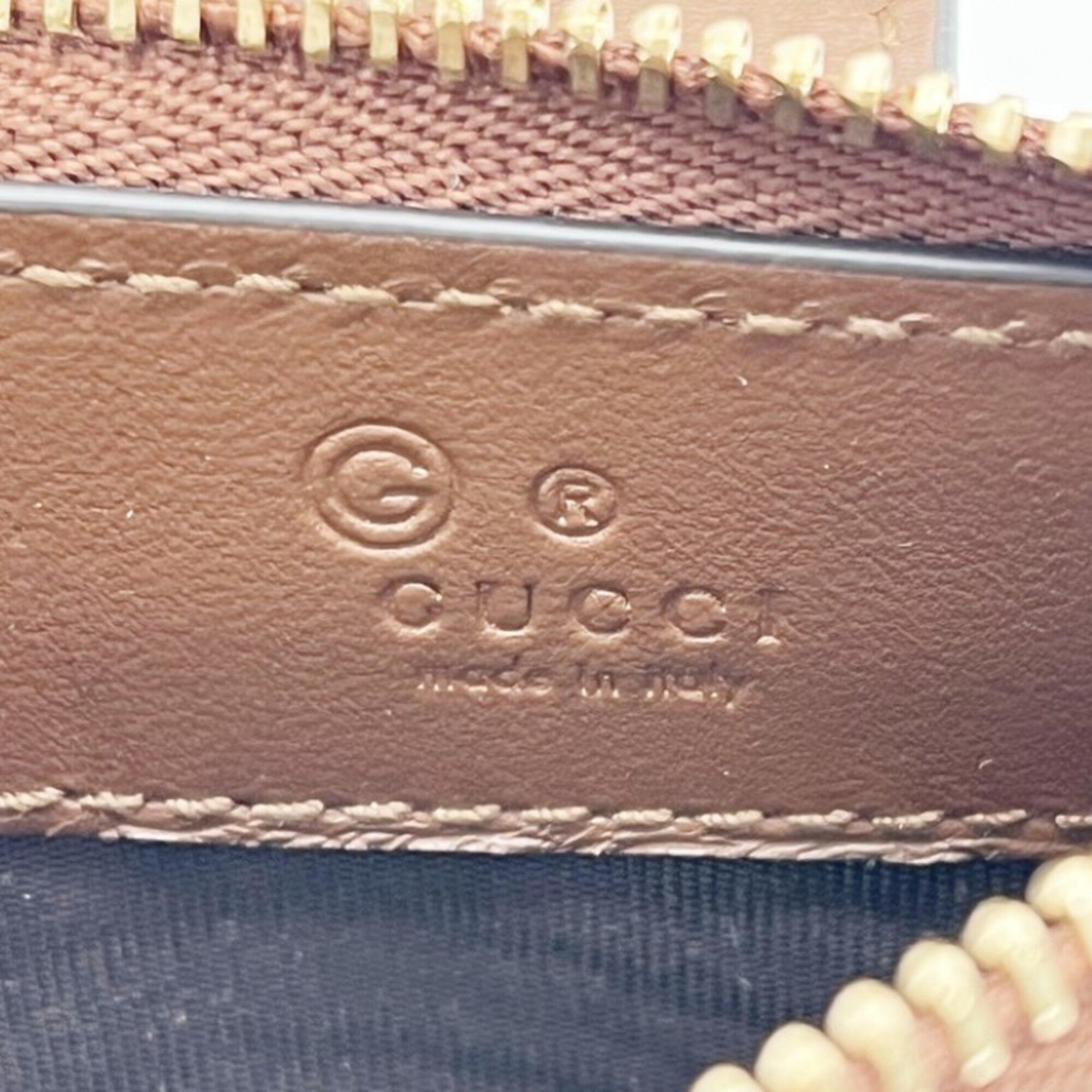 Gucci Beige Black Brown Pvc Leather Long Wallet (Bi-Fold) (Pre-Owned)