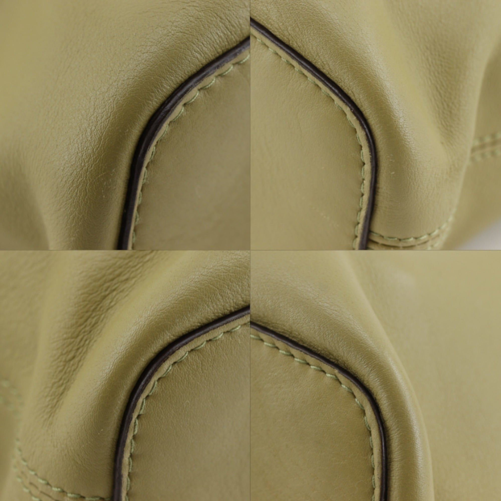 Loewe Olive Leather Shoulder Bag (Pre-Owned)