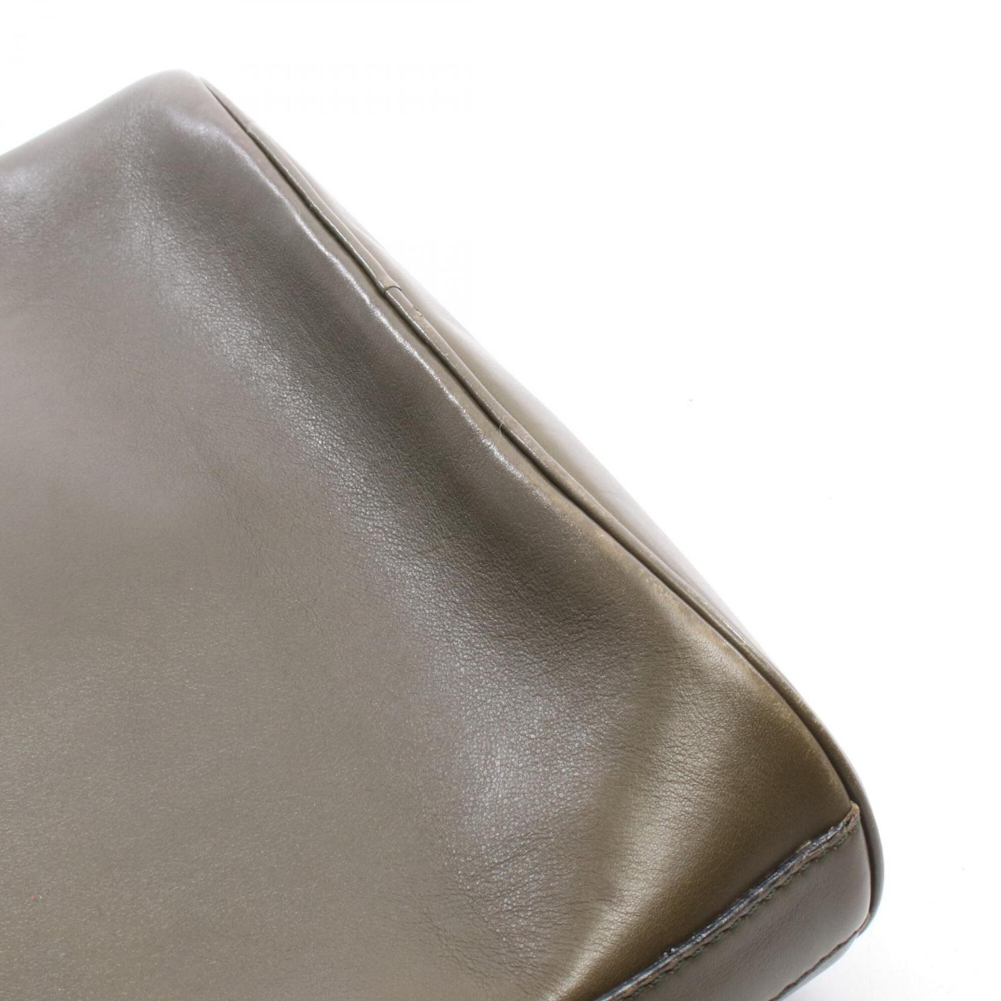 Celine Khaki Leather Handbag Shoulder Bag (Pre-Owned)