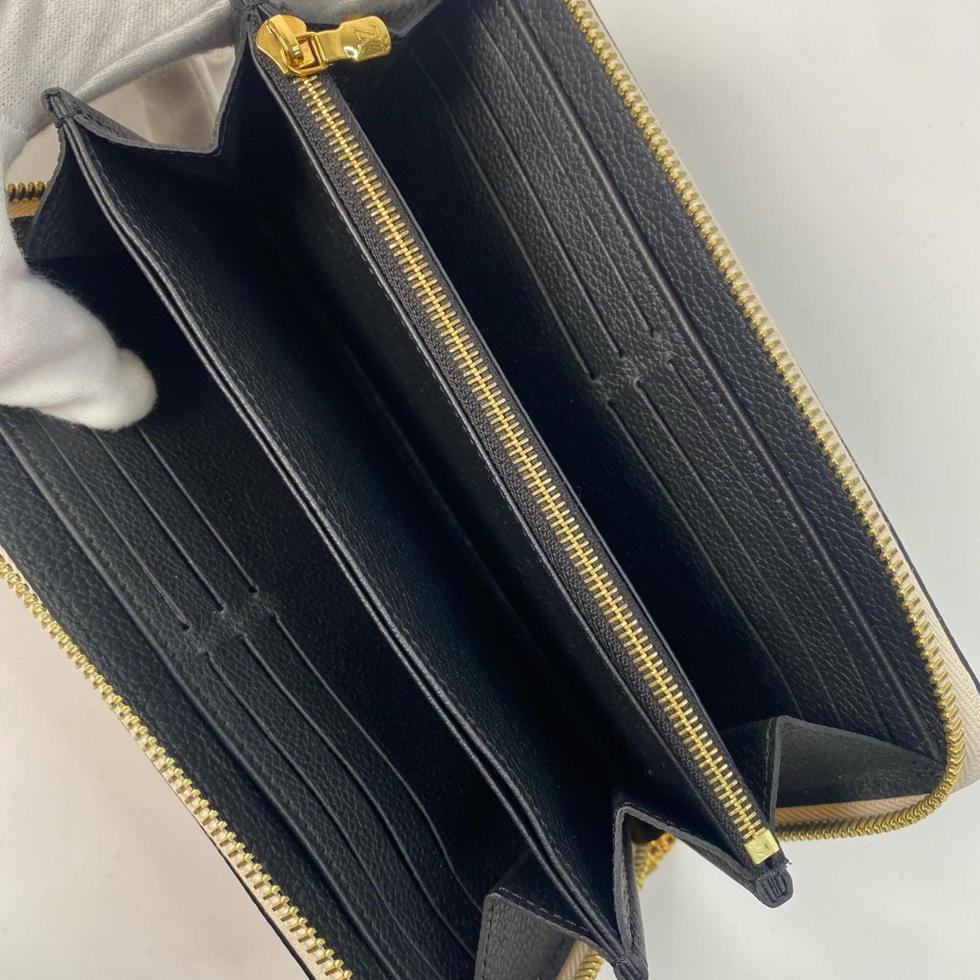 Louis Vuitton Cream Leather Long Wallet (Bi-Fold) (Pre-Owned)