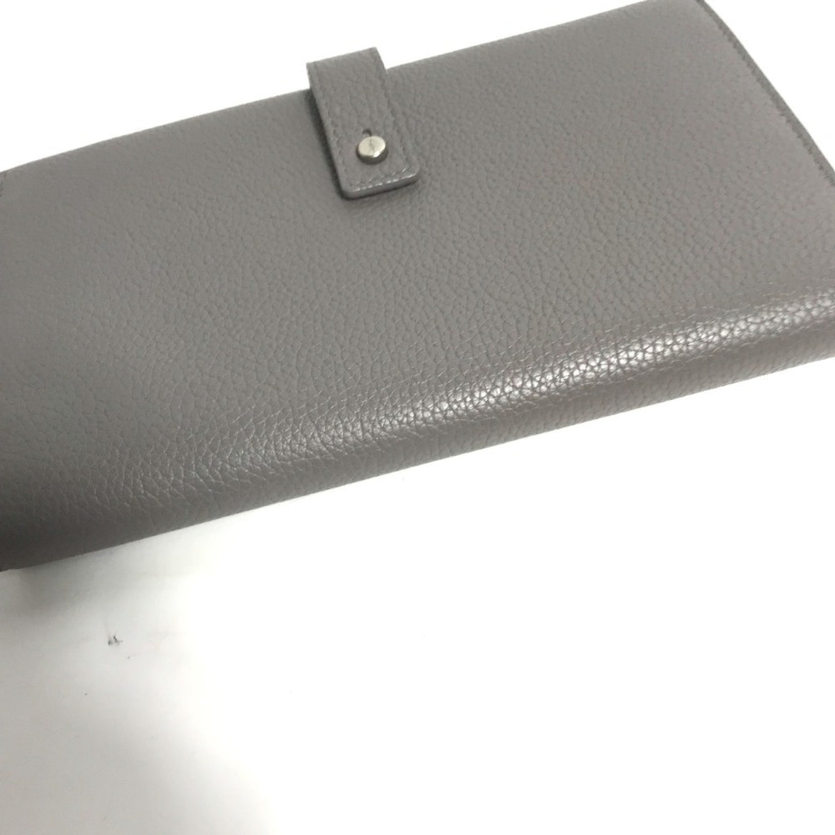 Yves Saint Laurent Gray Leather Long Wallet (Bi-Fold) (Pre-Owned)