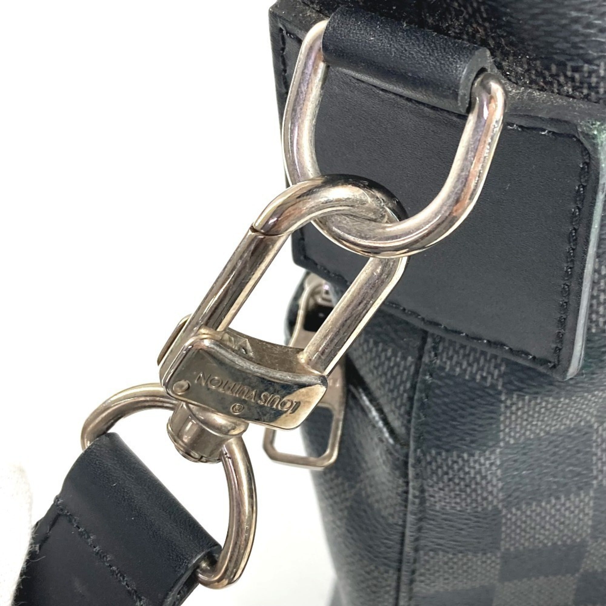 Louis Vuitton Black Damier Graphite Canvas Briefcase Handbag Shoulder Bag Tote Bag (Pre-Owned)
