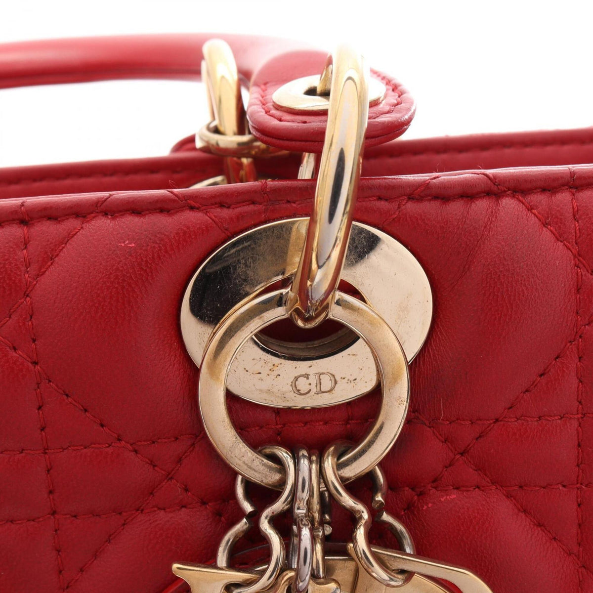 Christian Dior Red Color Leather Handbag (Pre-Owned)