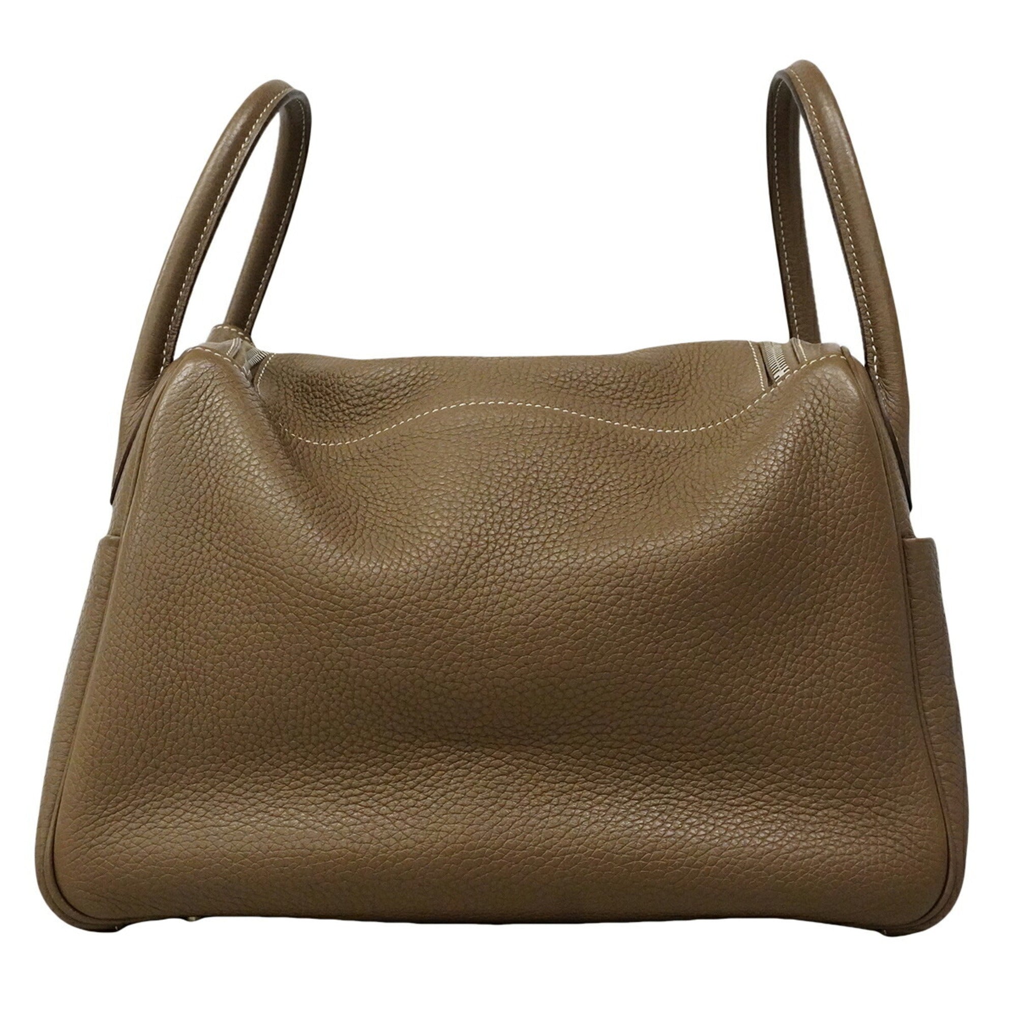 Hermes Etoupe Gray Taurillon Clemence Leather Handbag (Pre-Owned)
