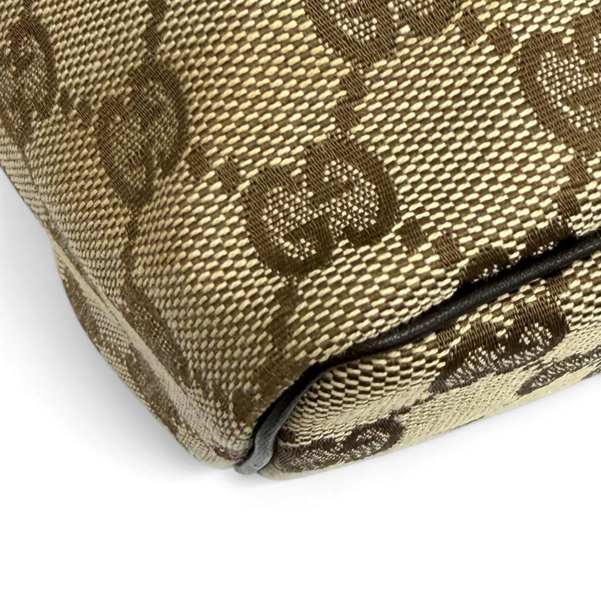 Gucci Beige Brown Gg Canvas Pouch Vanity Bag (Pre-Owned)