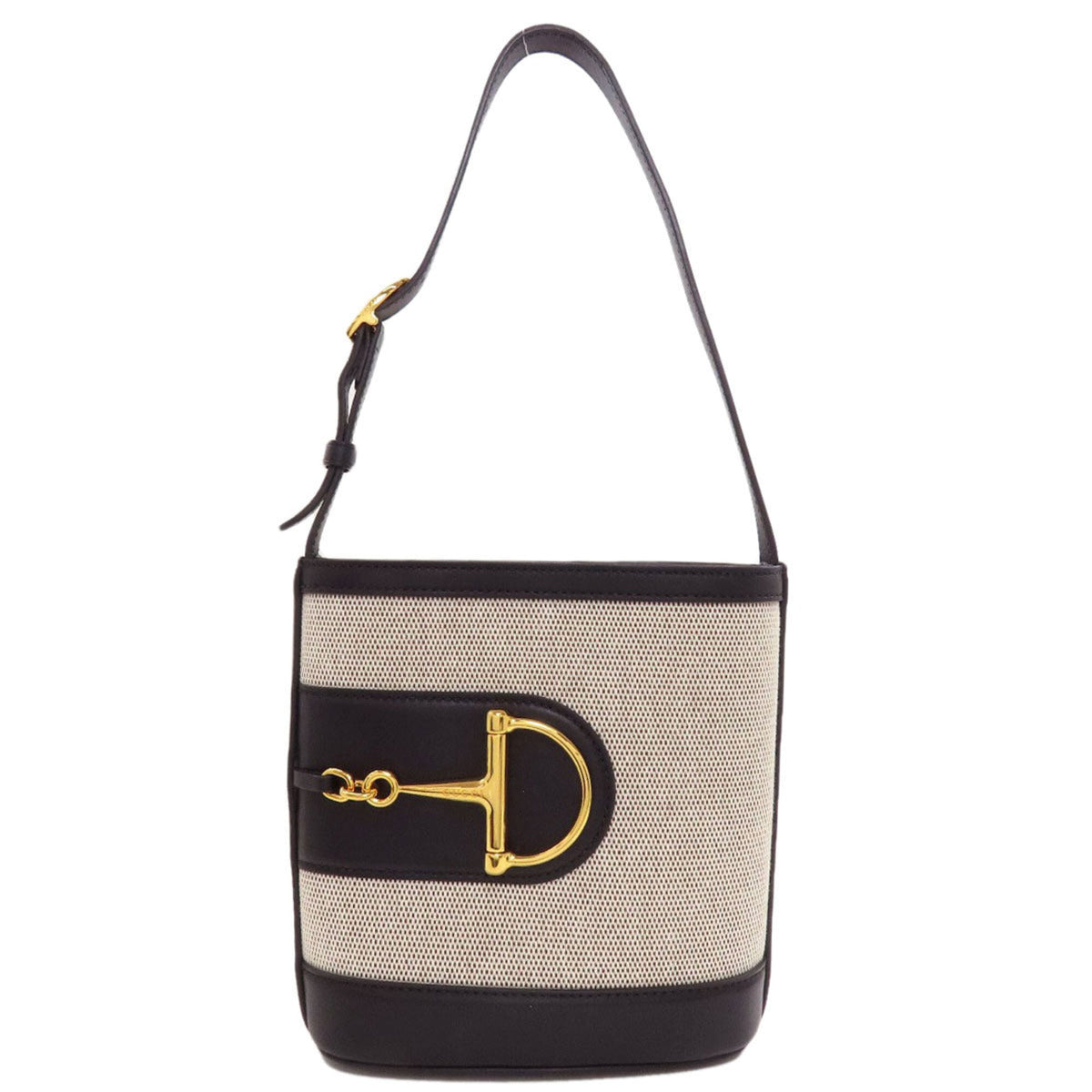 Gucci Black White Canvas Shoulder Bag (Pre-Owned)