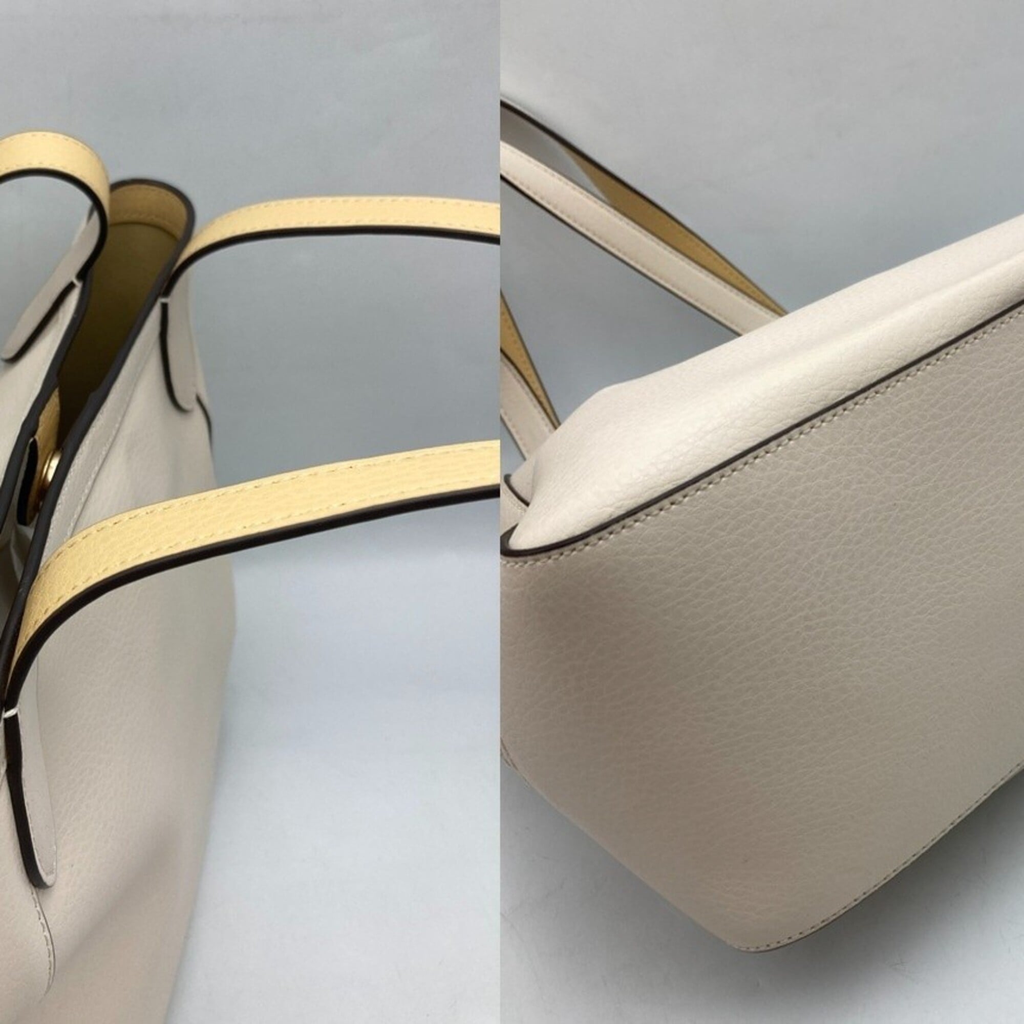 Coach Off-White Leather Tote Bag (Pre-Owned)