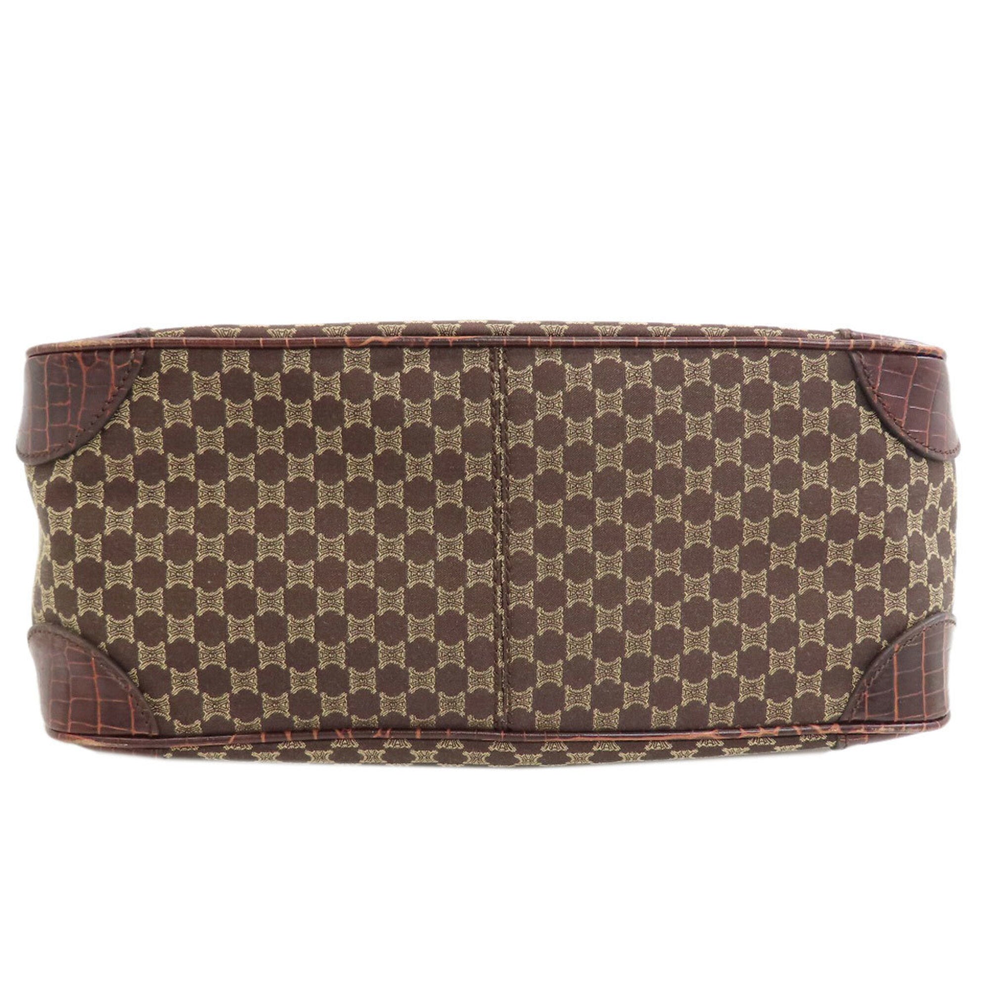 Celine Macadam Brown Canvas Leather Handbag (Pre-Owned)