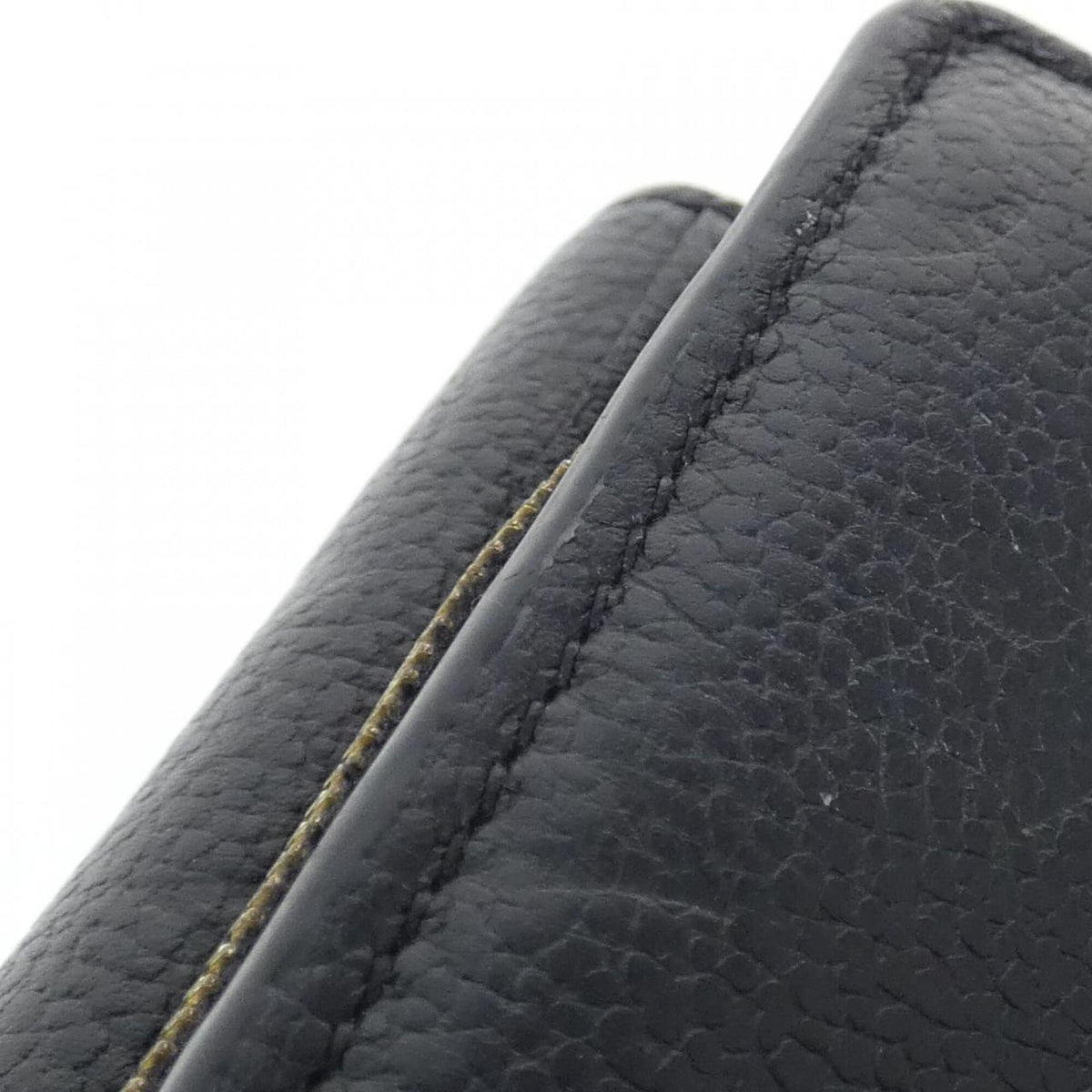 Louis Vuitton Black Leather Wallet (Tri-Fold) (Pre-Owned)