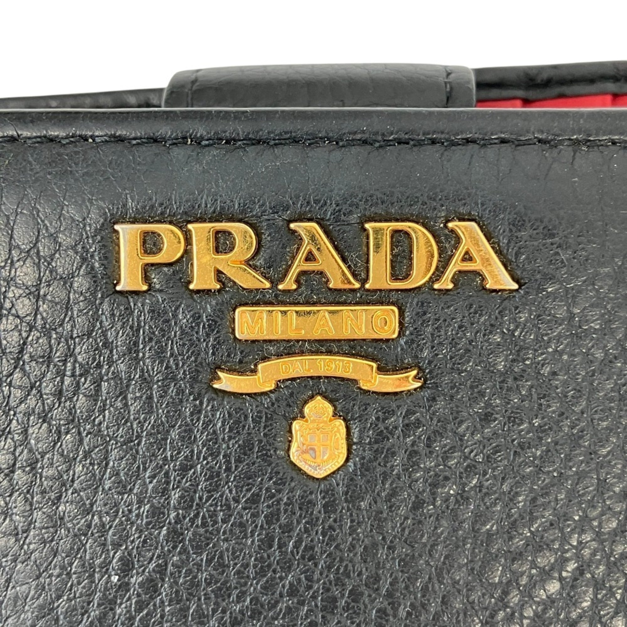 Prada Black Leather Wallet (Bi-Fold) (Pre-Owned)