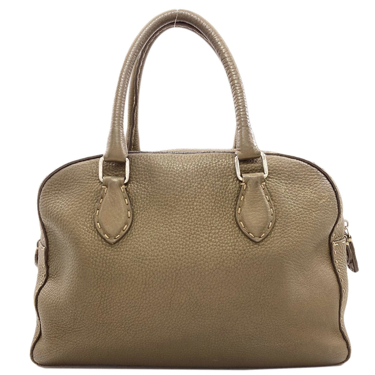 Fendi Selleria Khaki Leather Handbag (Pre-Owned)