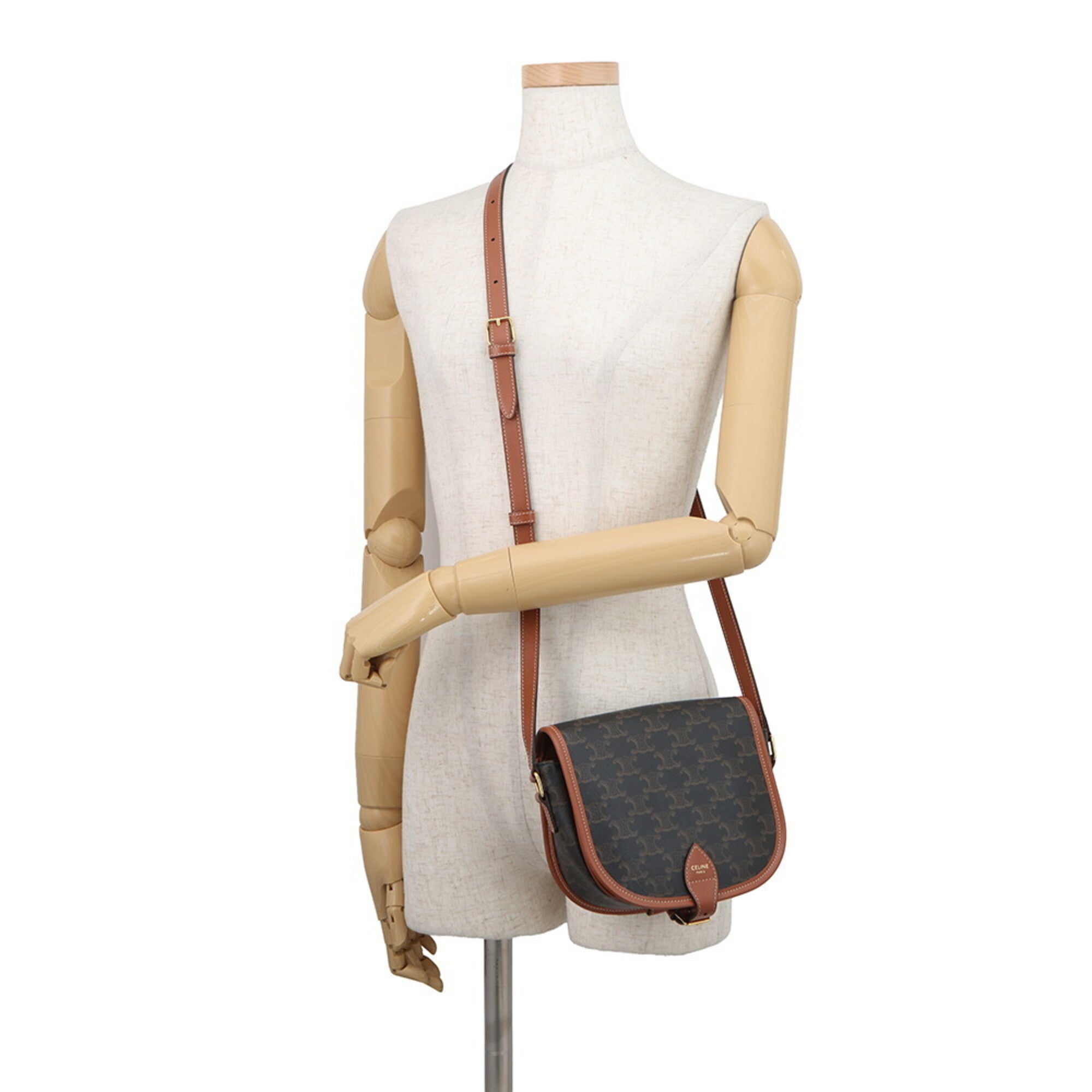Celine Brown Pvc Leather Handbag Shoulder Bag (Pre-Owned)