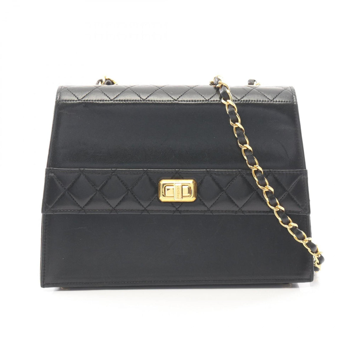 Chanel Black Leather Handbag Shoulder Bag (Pre-Owned)
