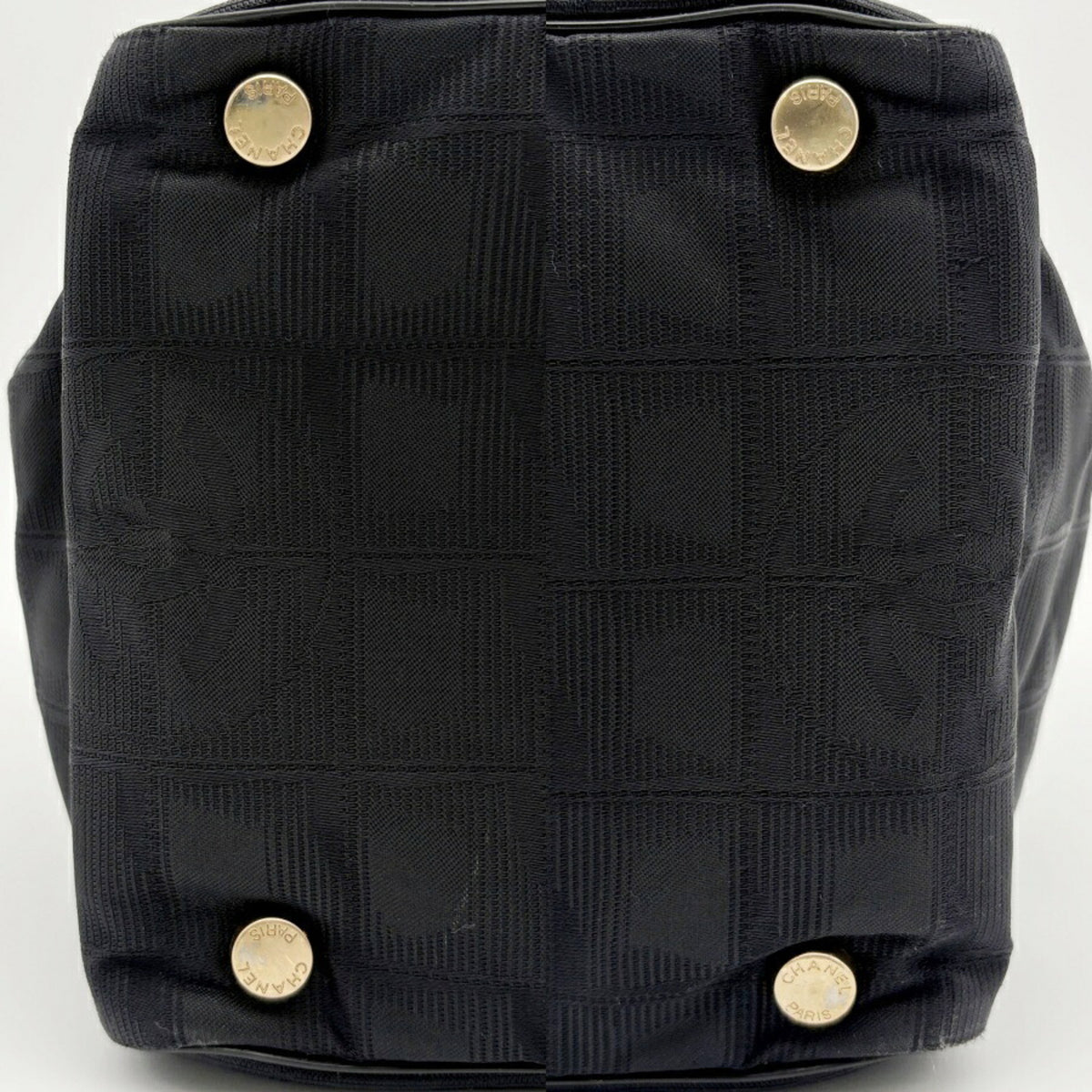 Chanel Black Nylon Jacquard Leather Tote Bag (Pre-Owned)