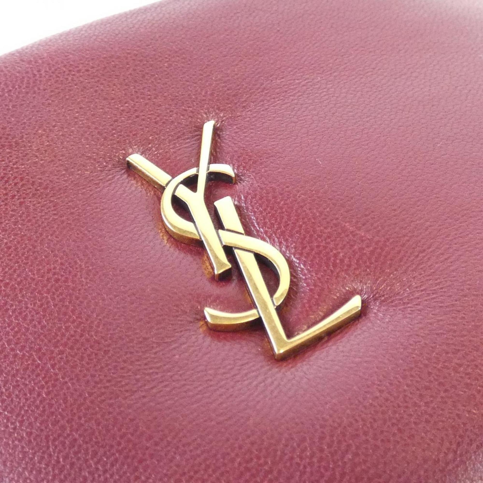Yves Saint Laurent Bordeaux Leather Pouch (Pre-Owned)