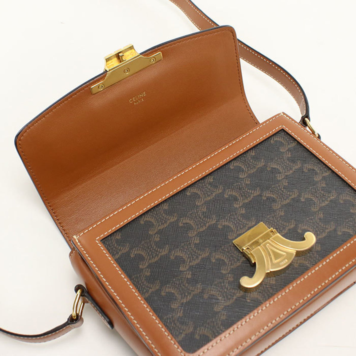 Celine Black Canvas Leather Shoulder Bag (Pre-Owned)