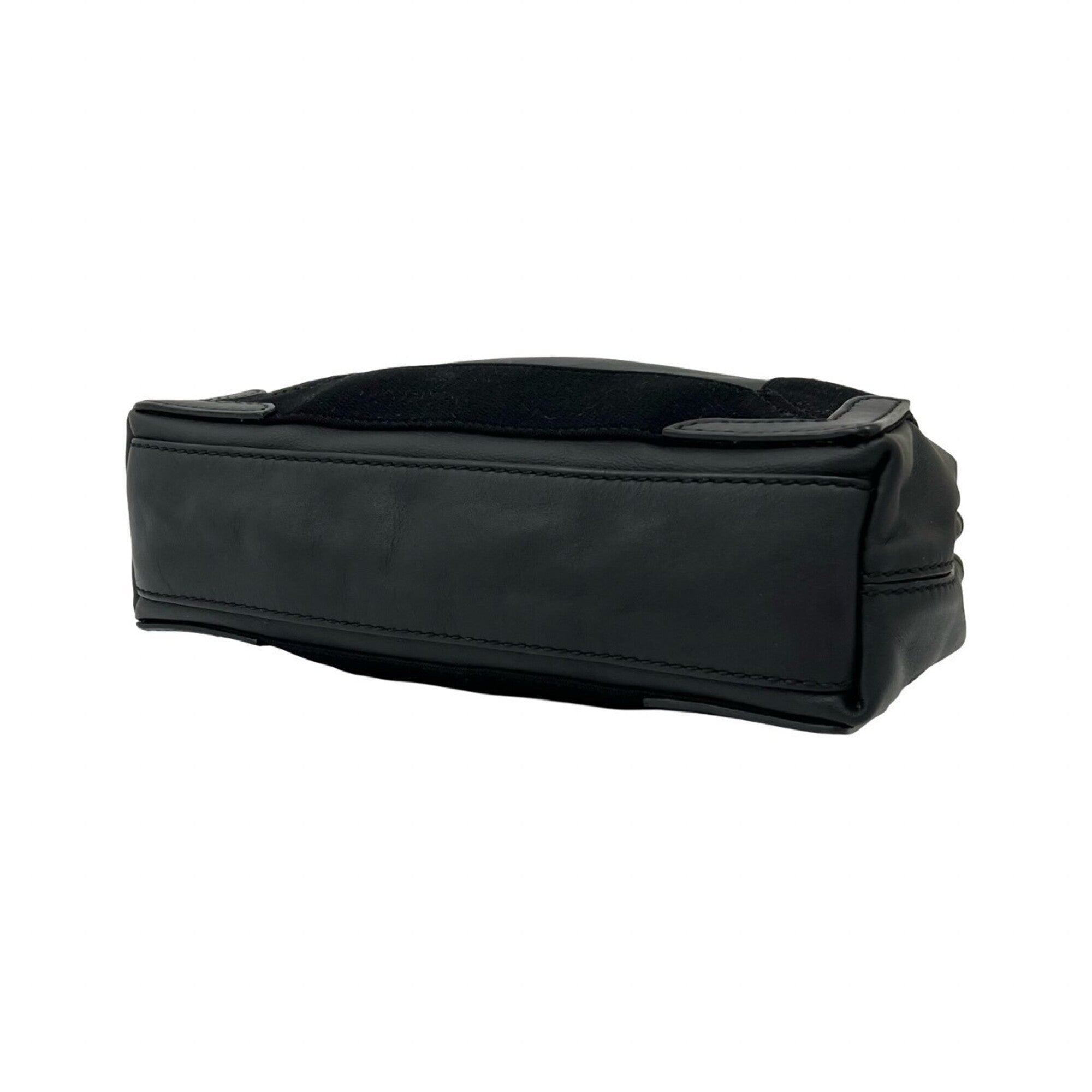 Balenciaga Black Leather Handbag Pouch Shoulder Bag (Pre-Owned)