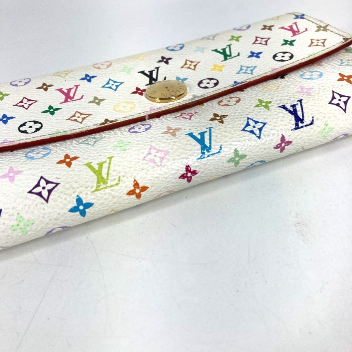 Louis Vuitton Multi-Color White Monogram Multicolore Canvas Long Wallet (Bi-Fold) (Pre-Owned)
