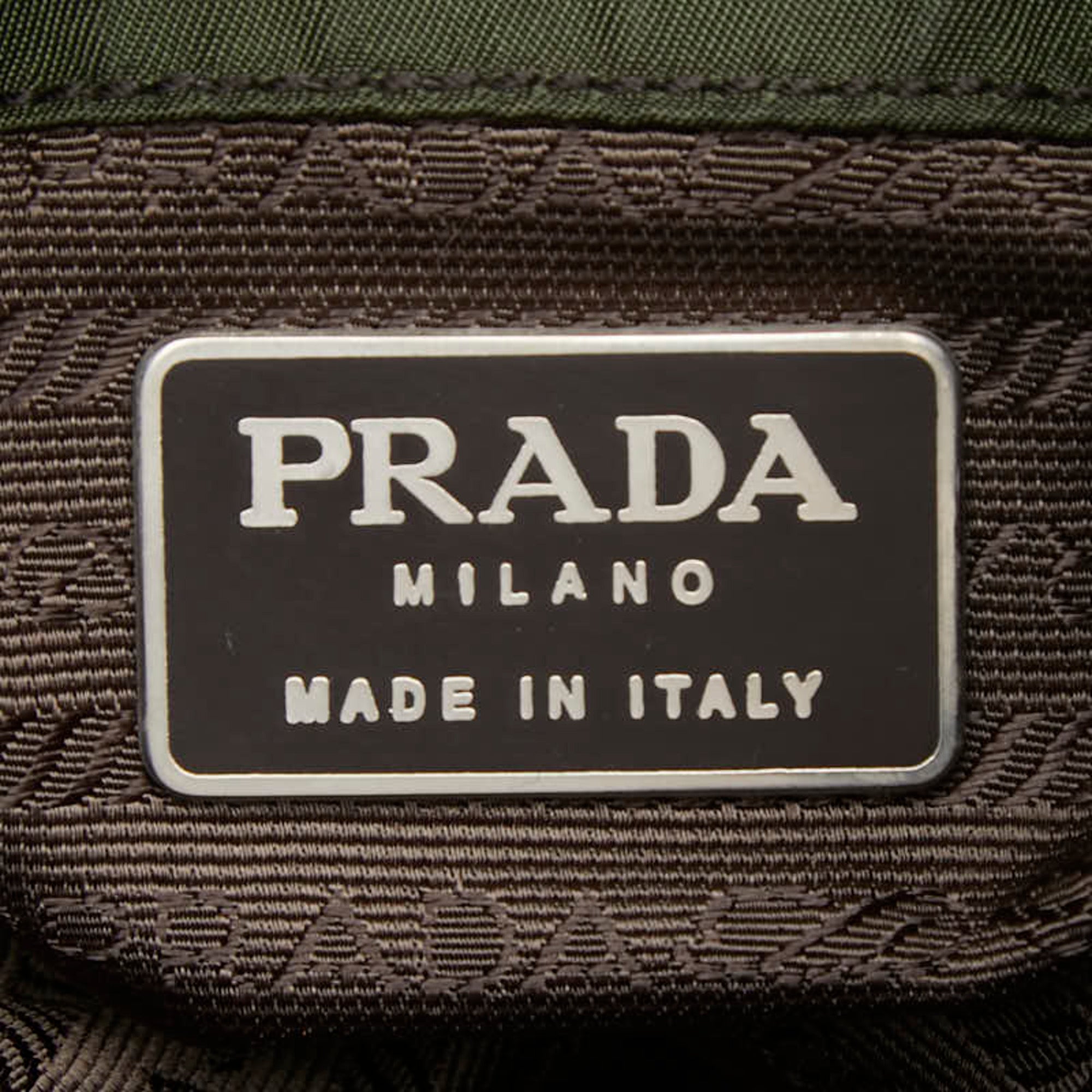 Prada Green Nylon Leather Backpack (Pre-Owned)