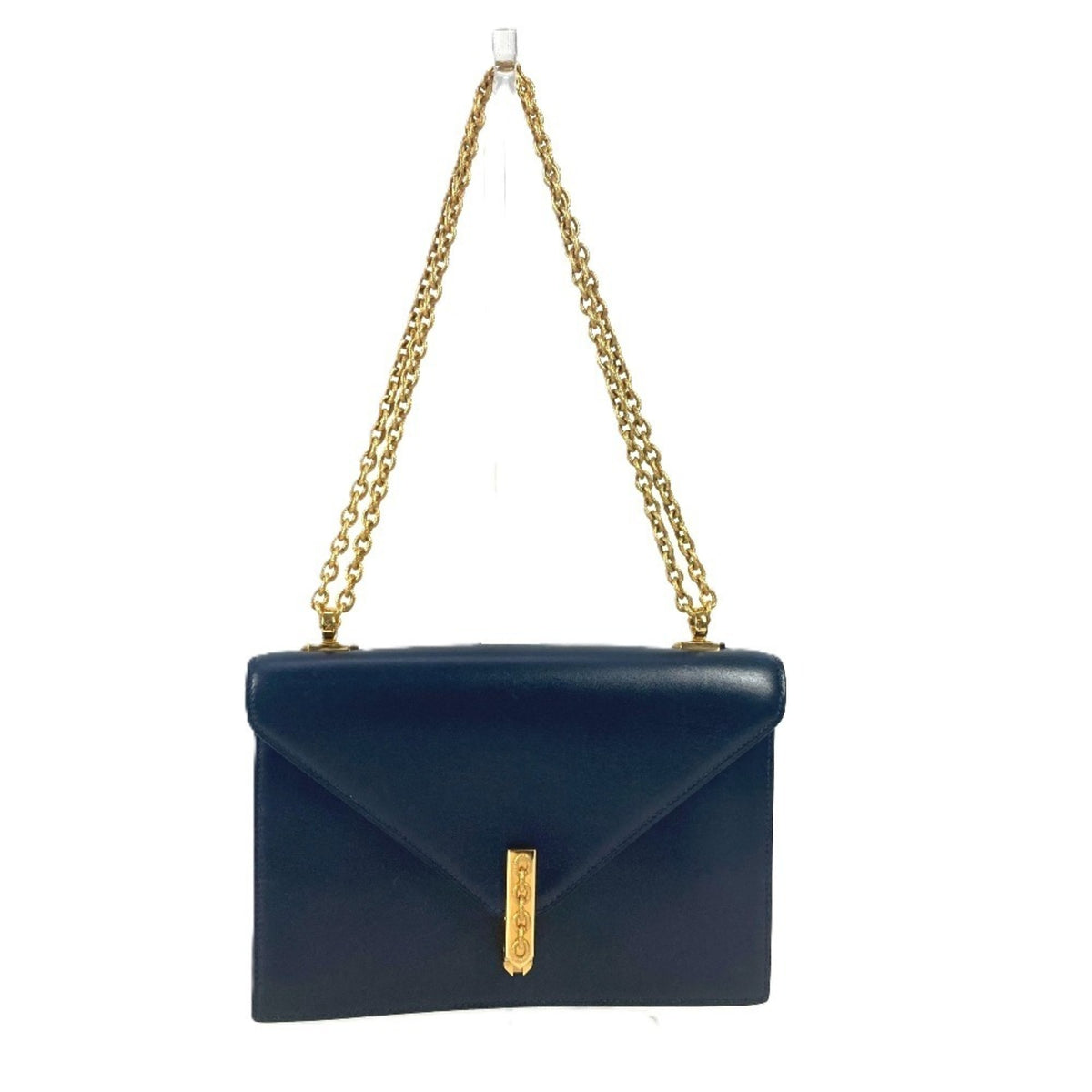 Hermes Navy Box Calf Leather Shoulder Bag (Pre-Owned)