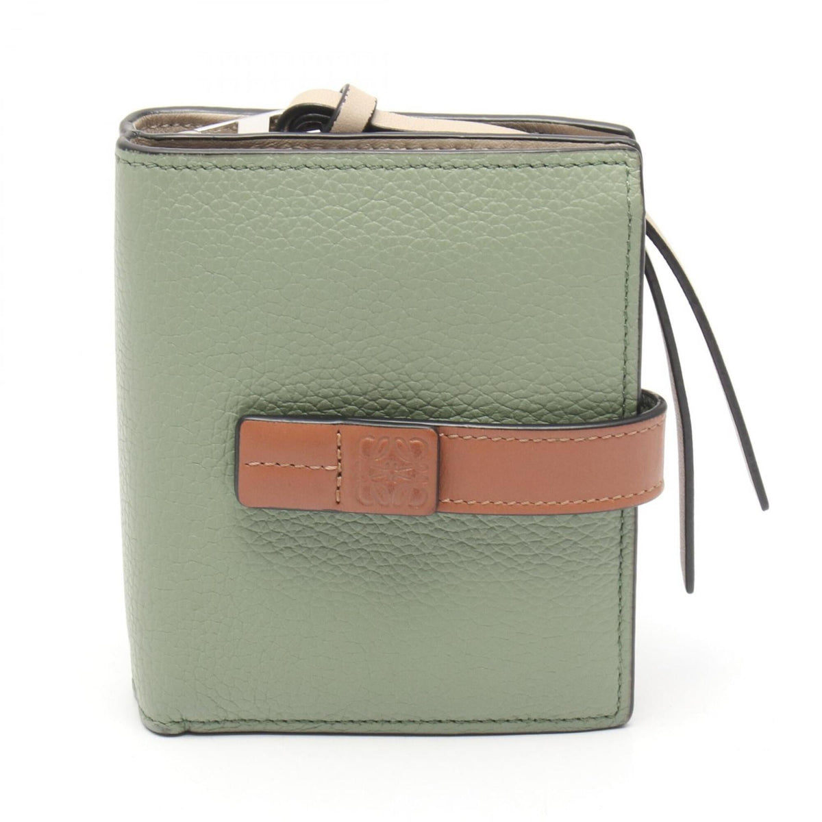 Loewe Brown Green Leather Wallet (Bi-Fold) (Pre-Owned)