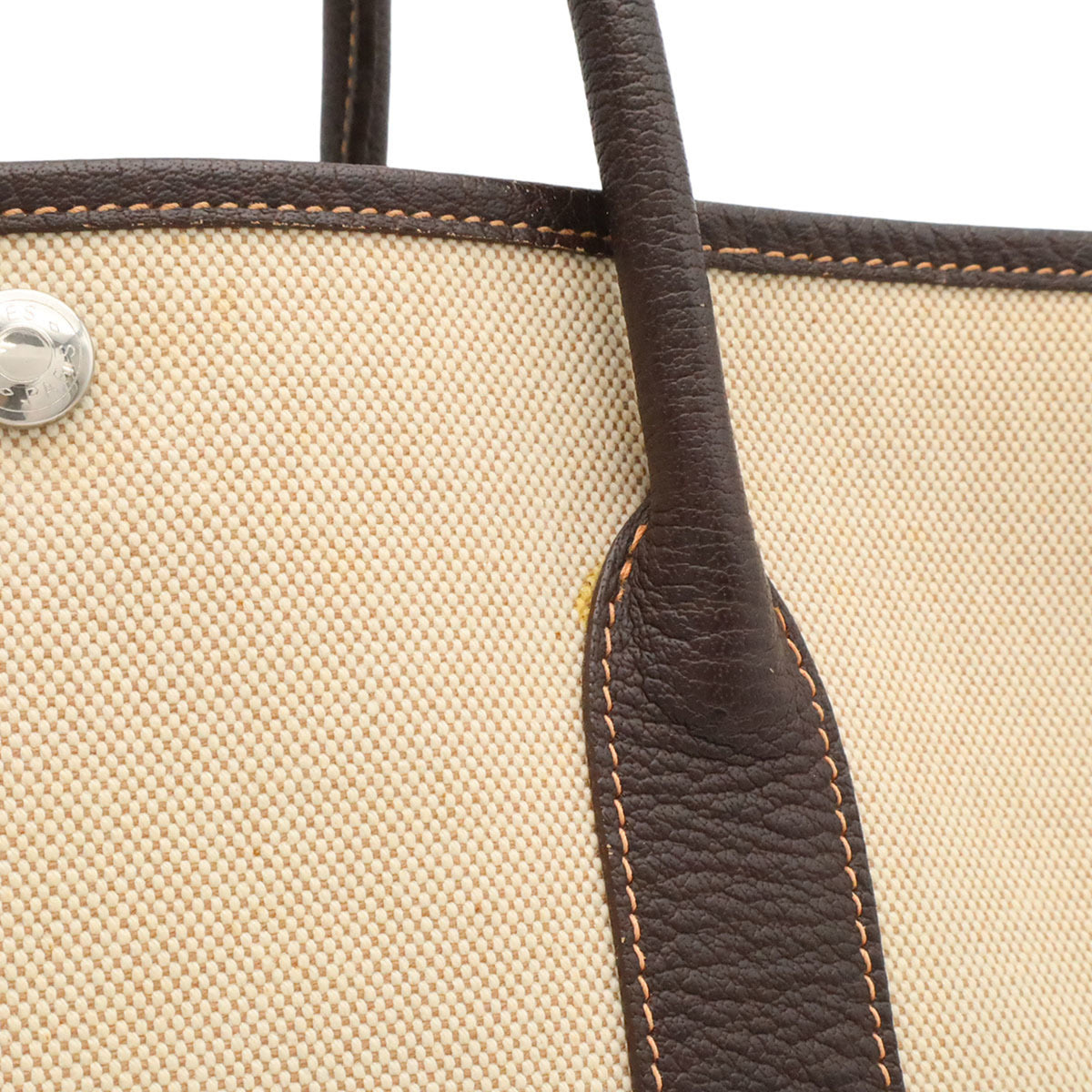Hermes Brown Natural Toile H Shoulder Bag Tote Bag (Pre-Owned)