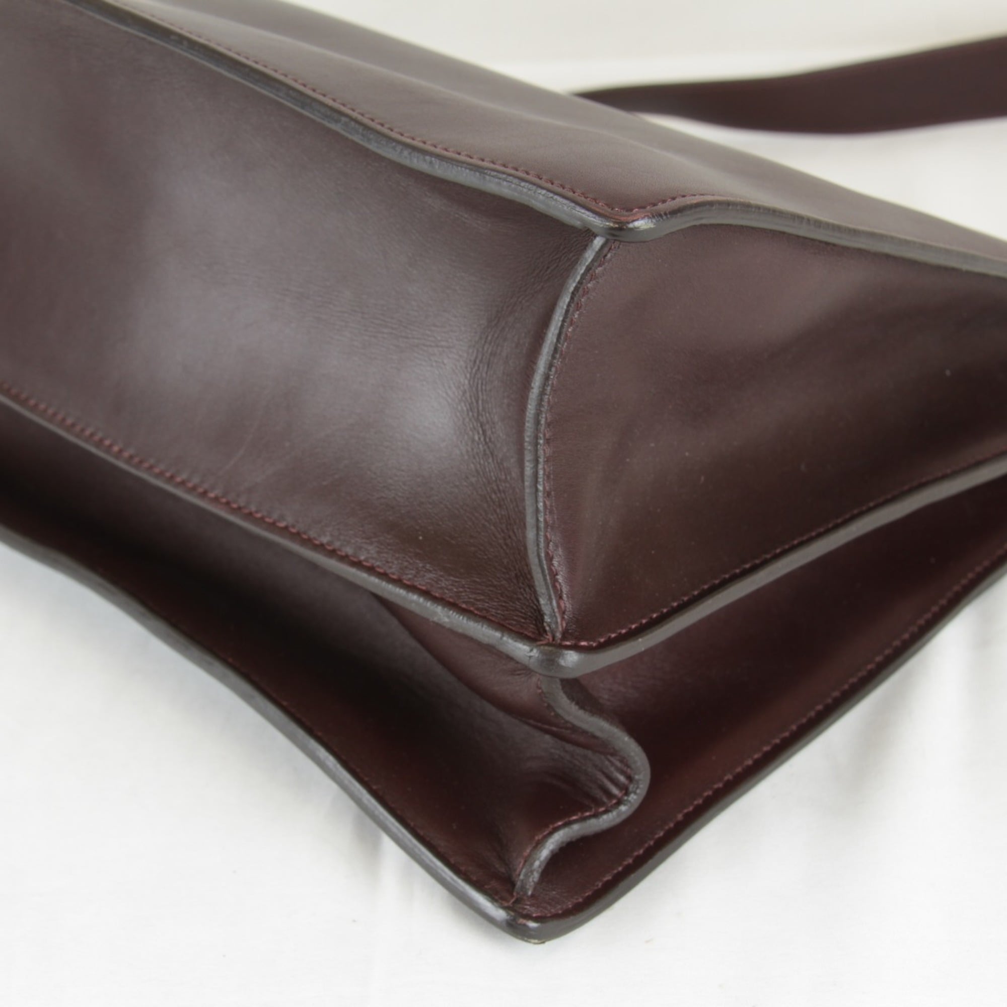 Celine Bordeaux Wine Leather Shoulder Bag (Pre-Owned)