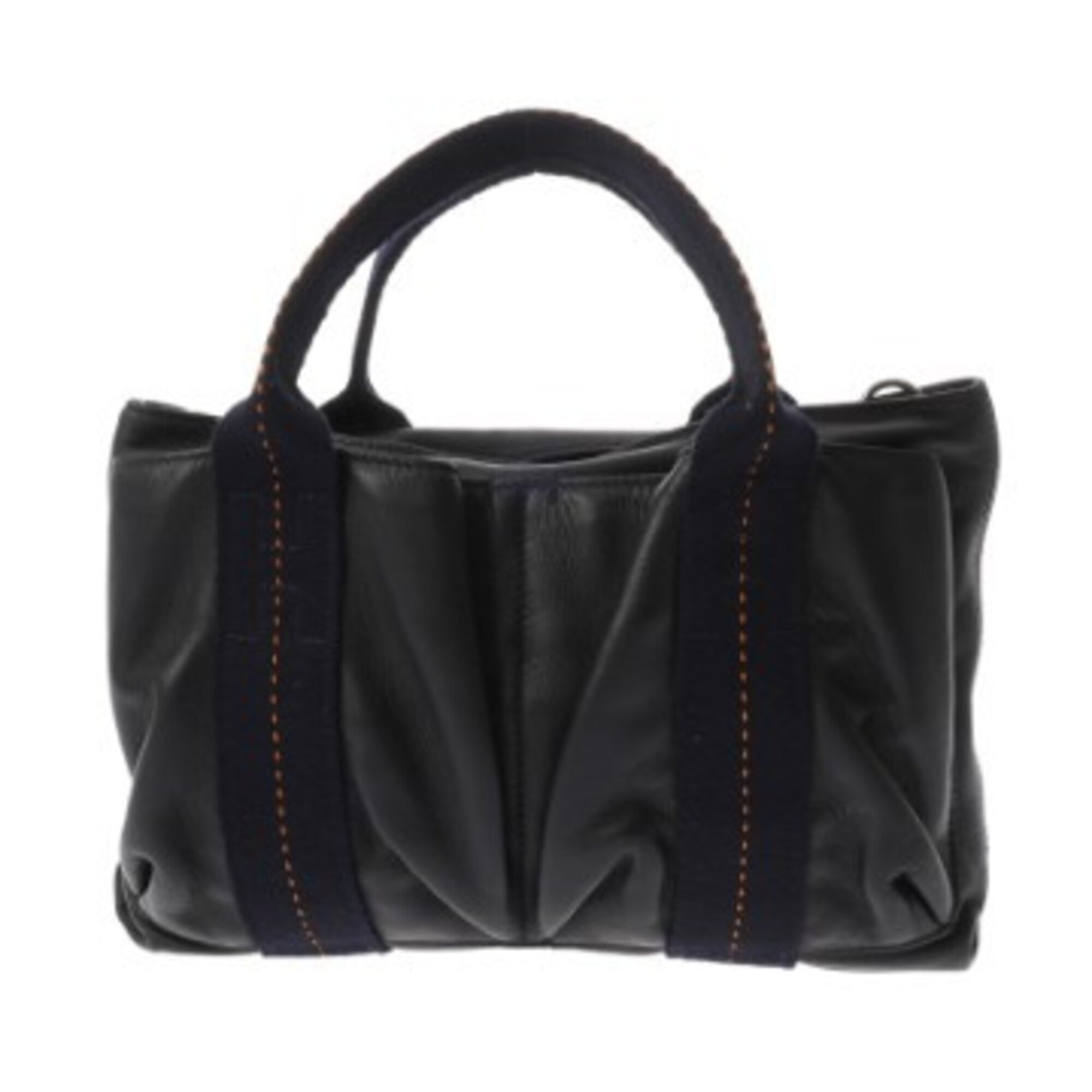 Hermes Caravan Horizontal Navy Veau Derma Handbag (Pre-Owned)