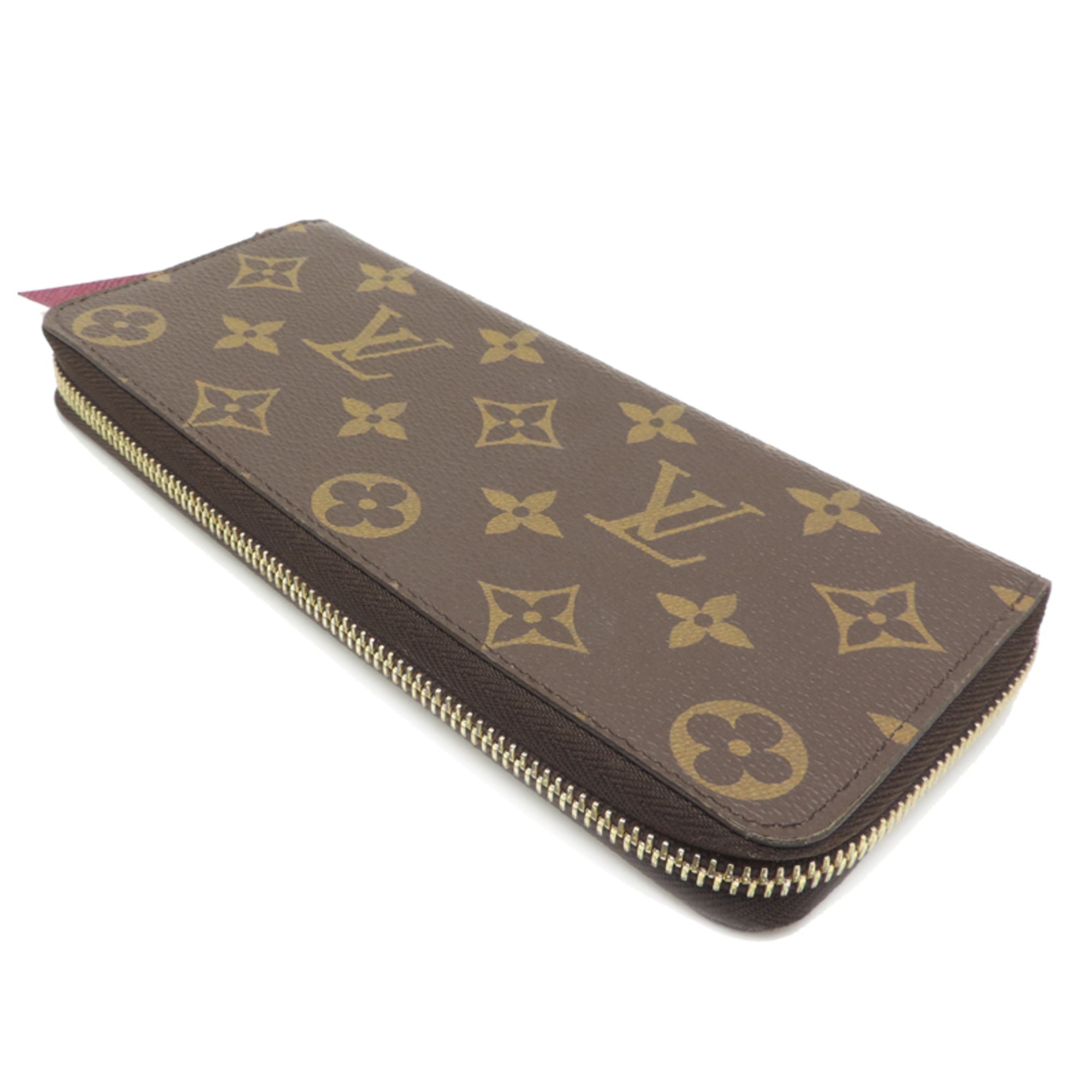 Louis Vuitton Brown Fuchsia Monogram Pink Monogram Long Wallet (Bi-Fold) (Pre-Owned)