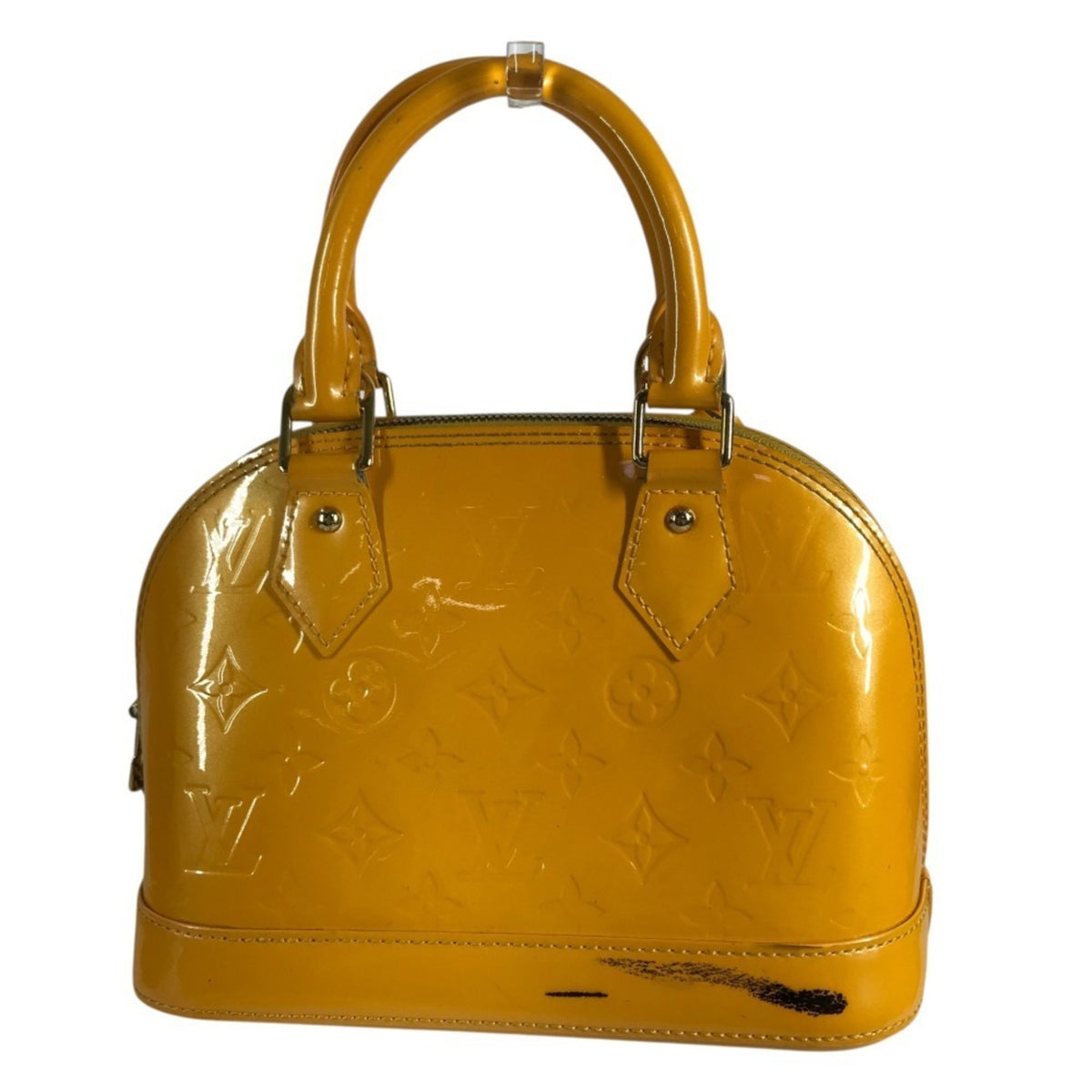 Louis Vuitton Yellow Monogram Vernis Handbag Shoulder Bag Tote Bag (Pre-Owned)