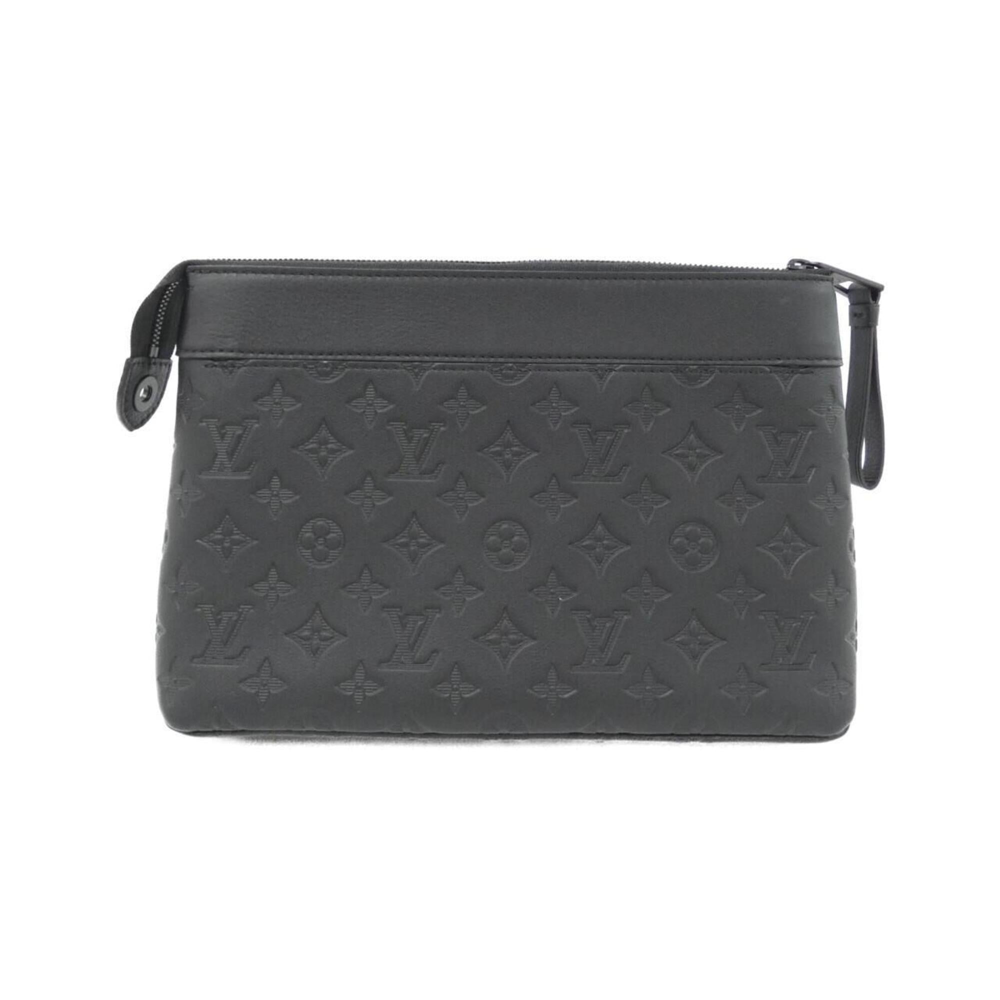 Louis Vuitton Black Leather Handbag Pochette (Pre-Owned)