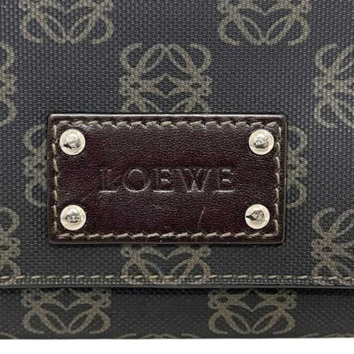 Loewe Gray Pvc Leather Long Wallet (Bi-Fold) (Pre-Owned)