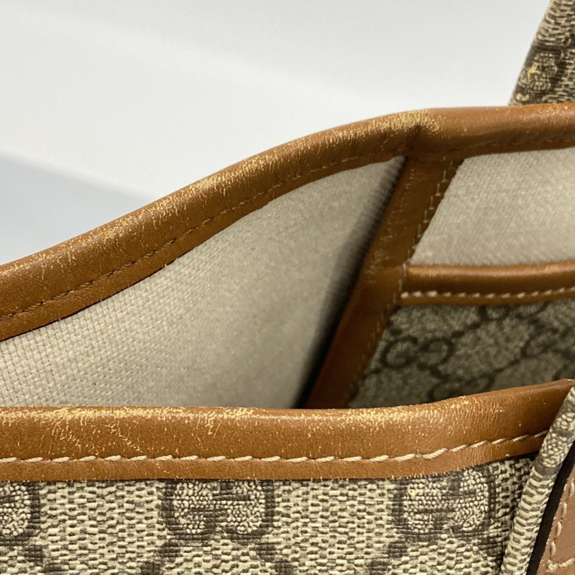Gucci Beige Brown Pvc Tote Bag (Pre-Owned)