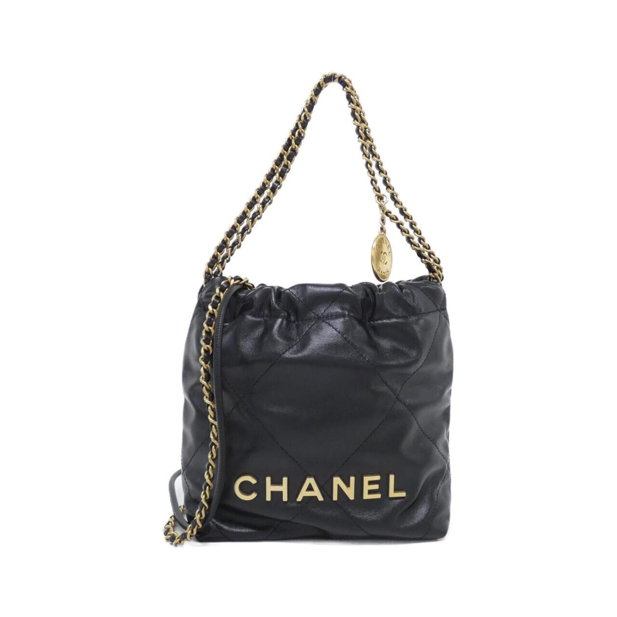 Chanel Black Leather Handbag (Pre-Owned)