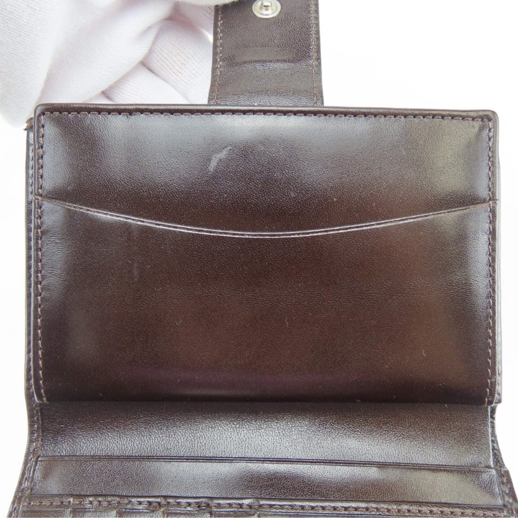 Fendi Zucca Brown Canvas Leather Wallet (Bi-Fold) (Pre-Owned)