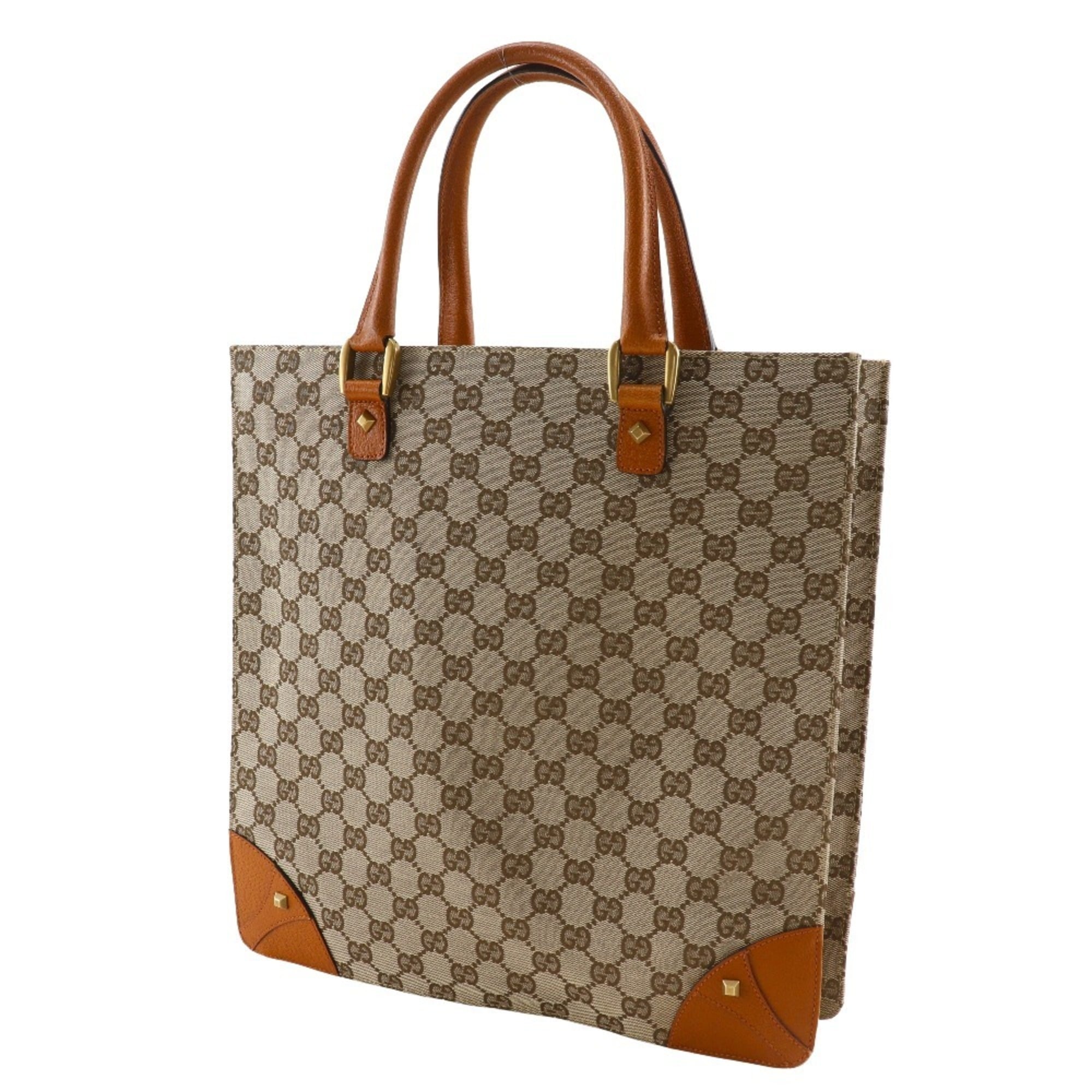 Gucci Gg Canvas Brown Gg Canvas Handbag Tote Bag (Pre-Owned)