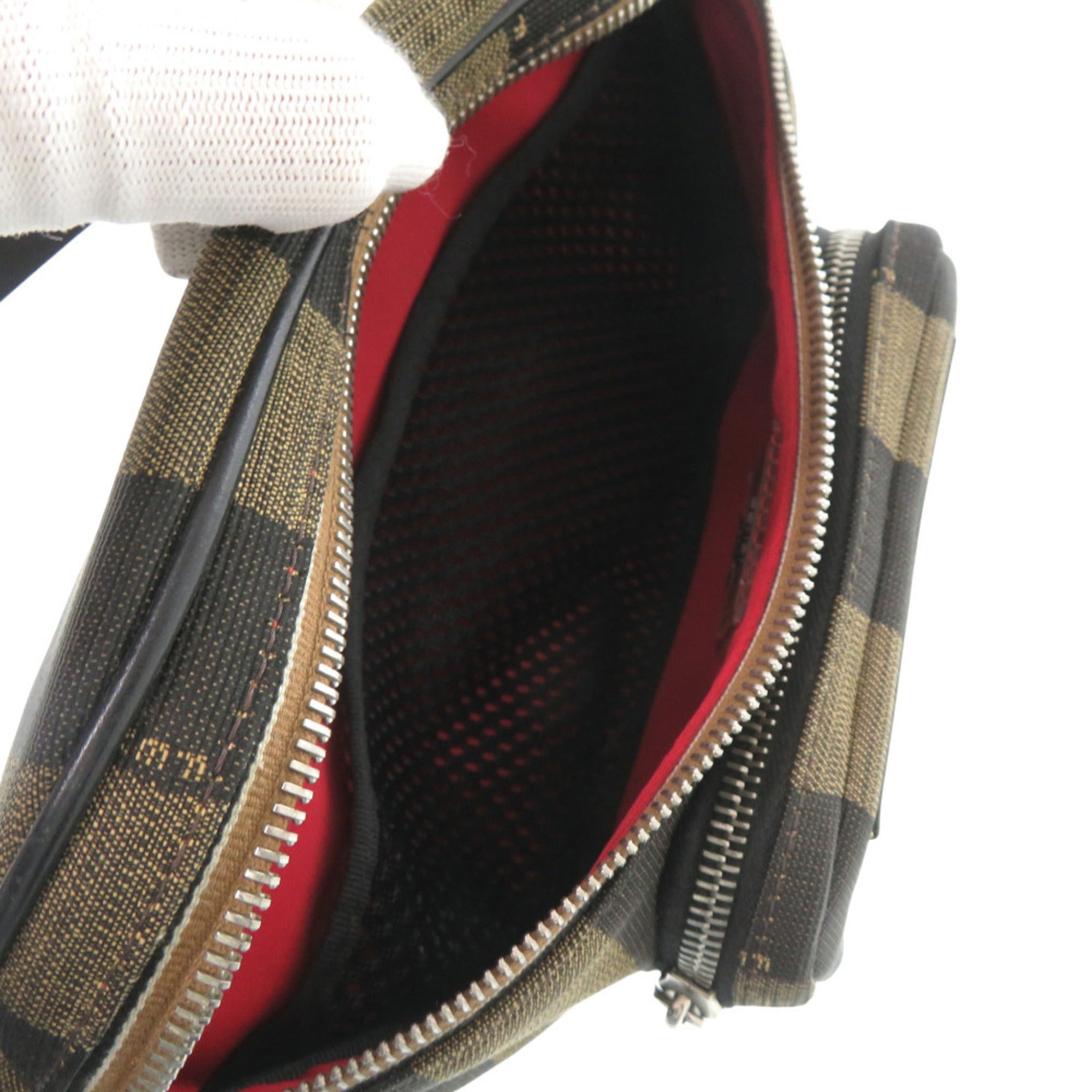 Fendi Brown Canvas Sling Bag (Pre-Owned)
