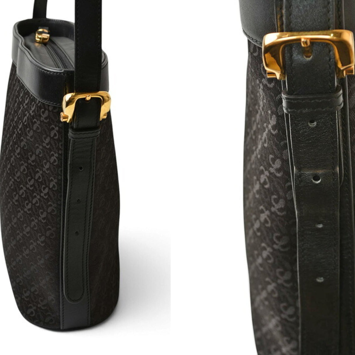 Loewe Black Canvas Leather Shoulder Bag (Pre-Owned)