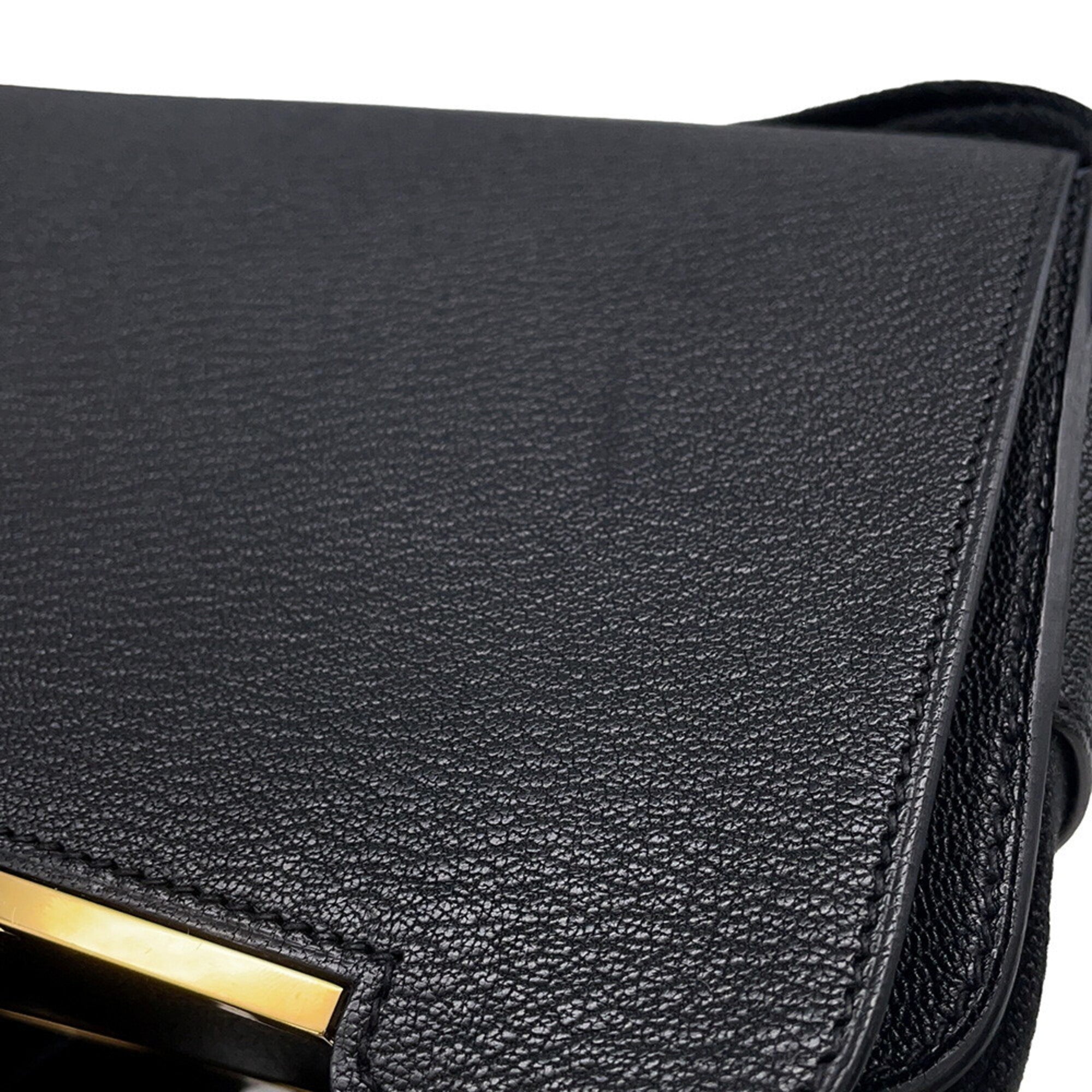 Hermes Black Chevre Myzore Leather Handbag Shoulder Bag (Pre-Owned)