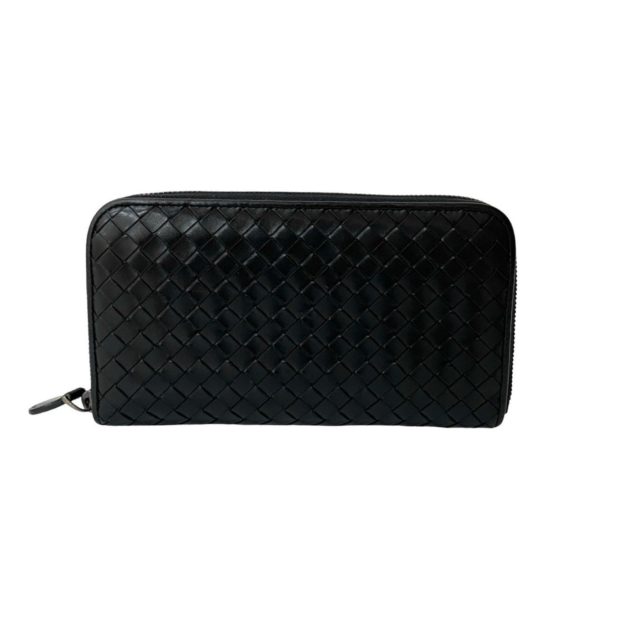 Bottega Veneta Black Leather Long Wallet (Bi-Fold) (Pre-Owned)