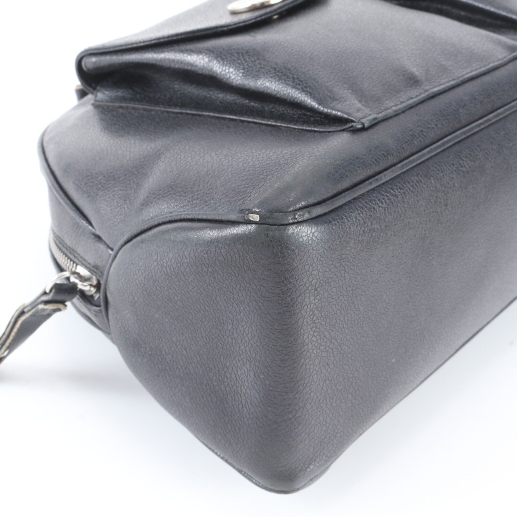 Bvlgari Black Leather Handbag Shoulder Bag (Pre-Owned)