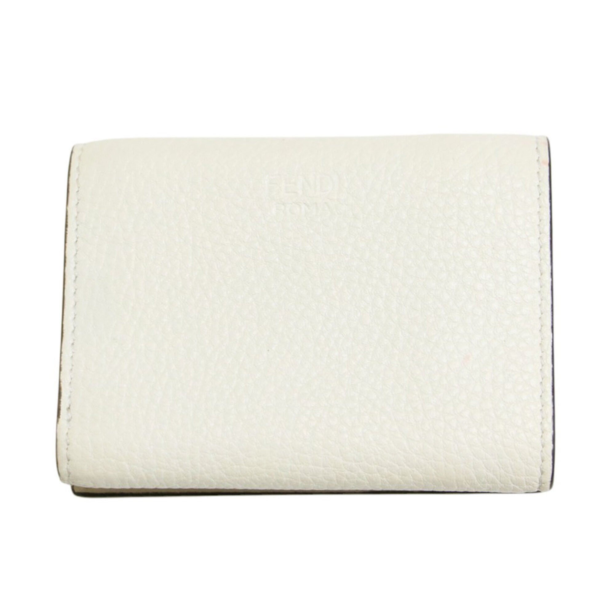 Fendi White Leather Wallet (Tri-Fold) (Pre-Owned)