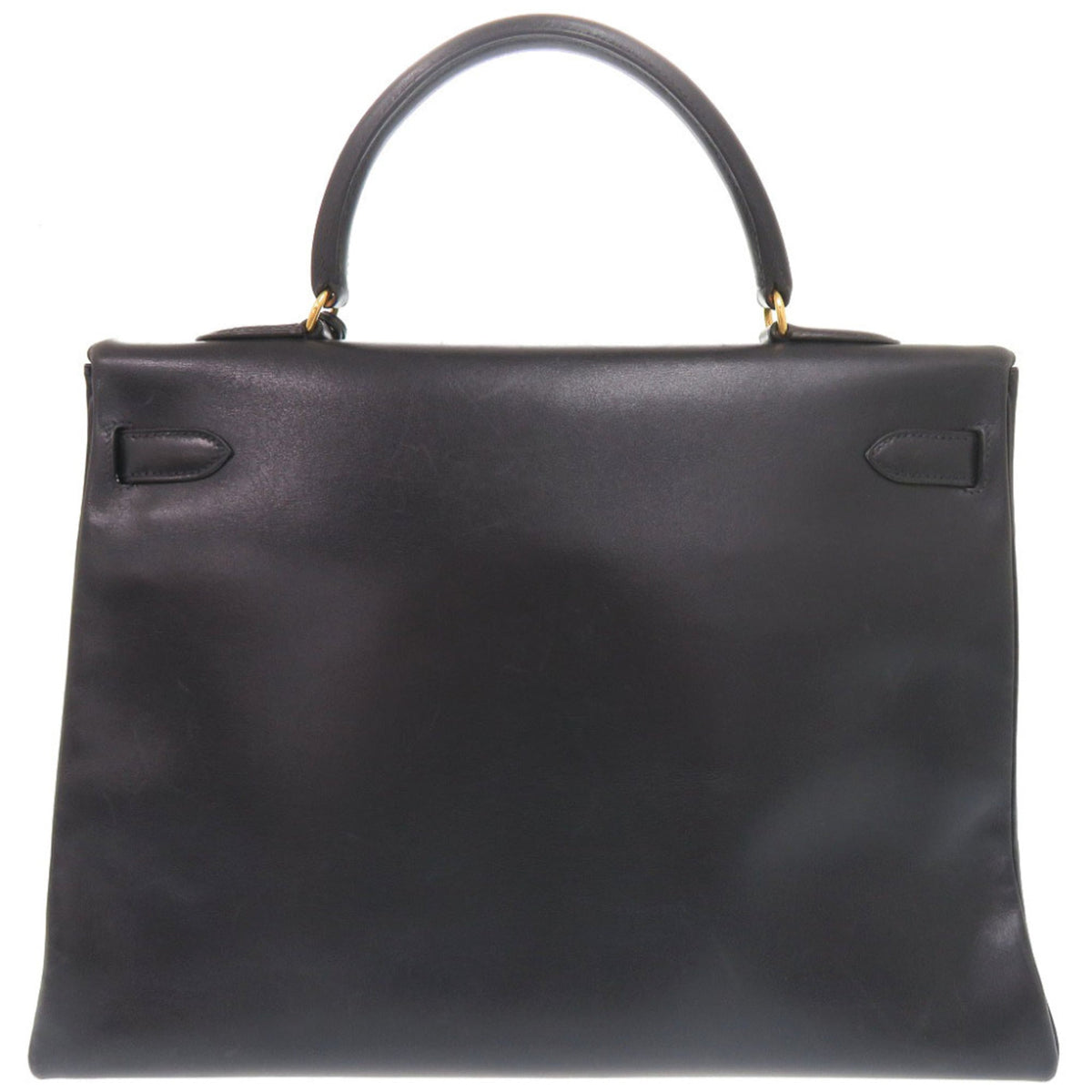 Hermes Navy Box Calf Leather Handbag (Pre-Owned)