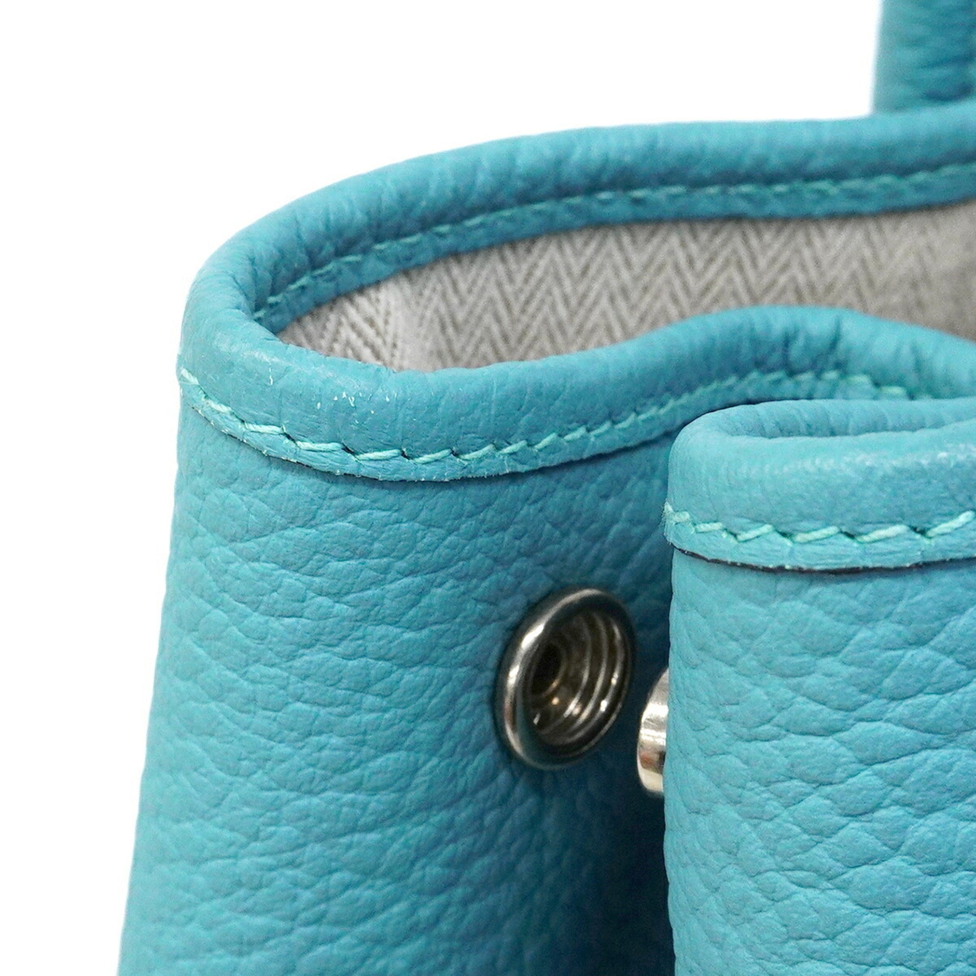 Hermes Blue Atoll Country Leather Tote Bag (Pre-Owned)
