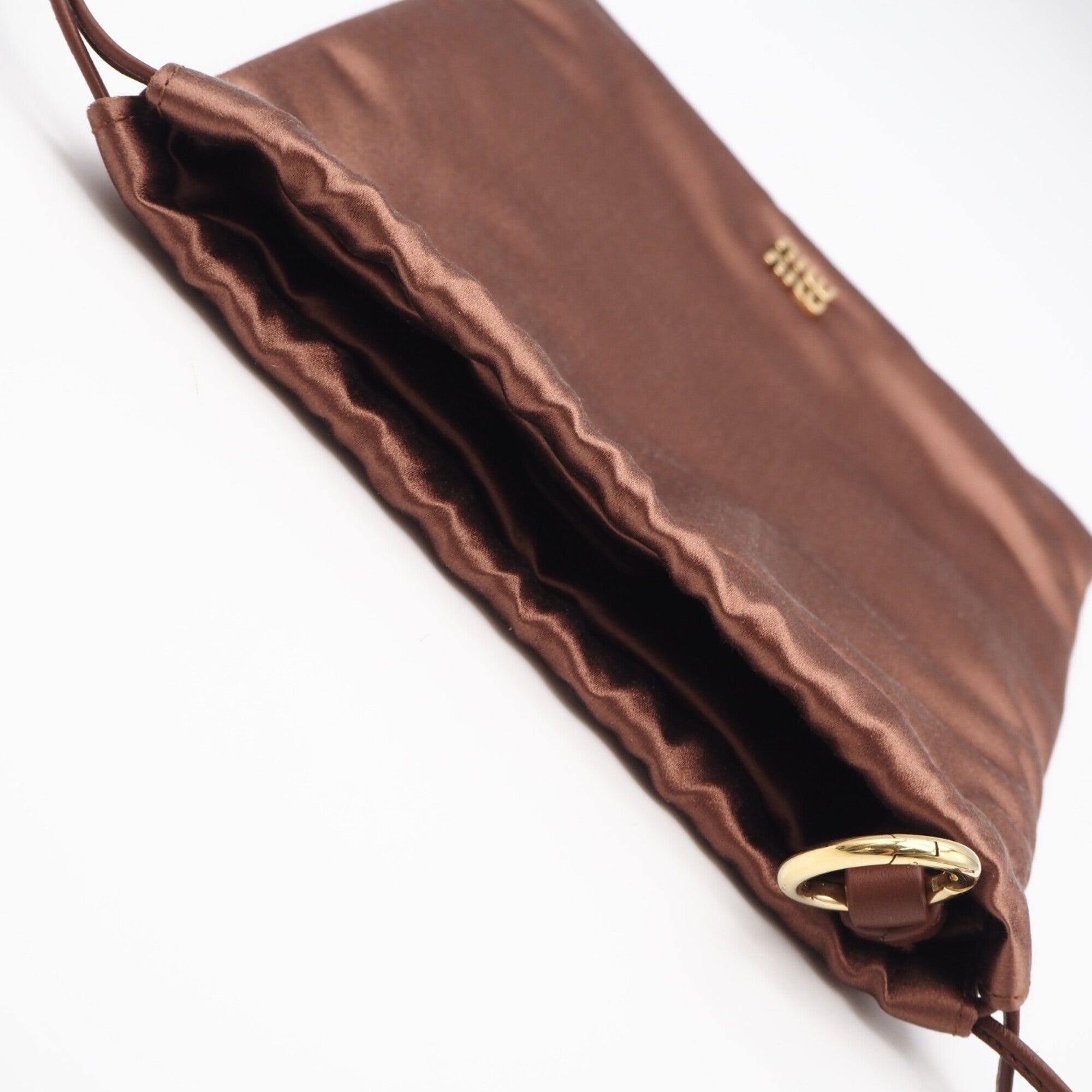 Miu Miu Brown Satin Pouch (Pre-Owned)