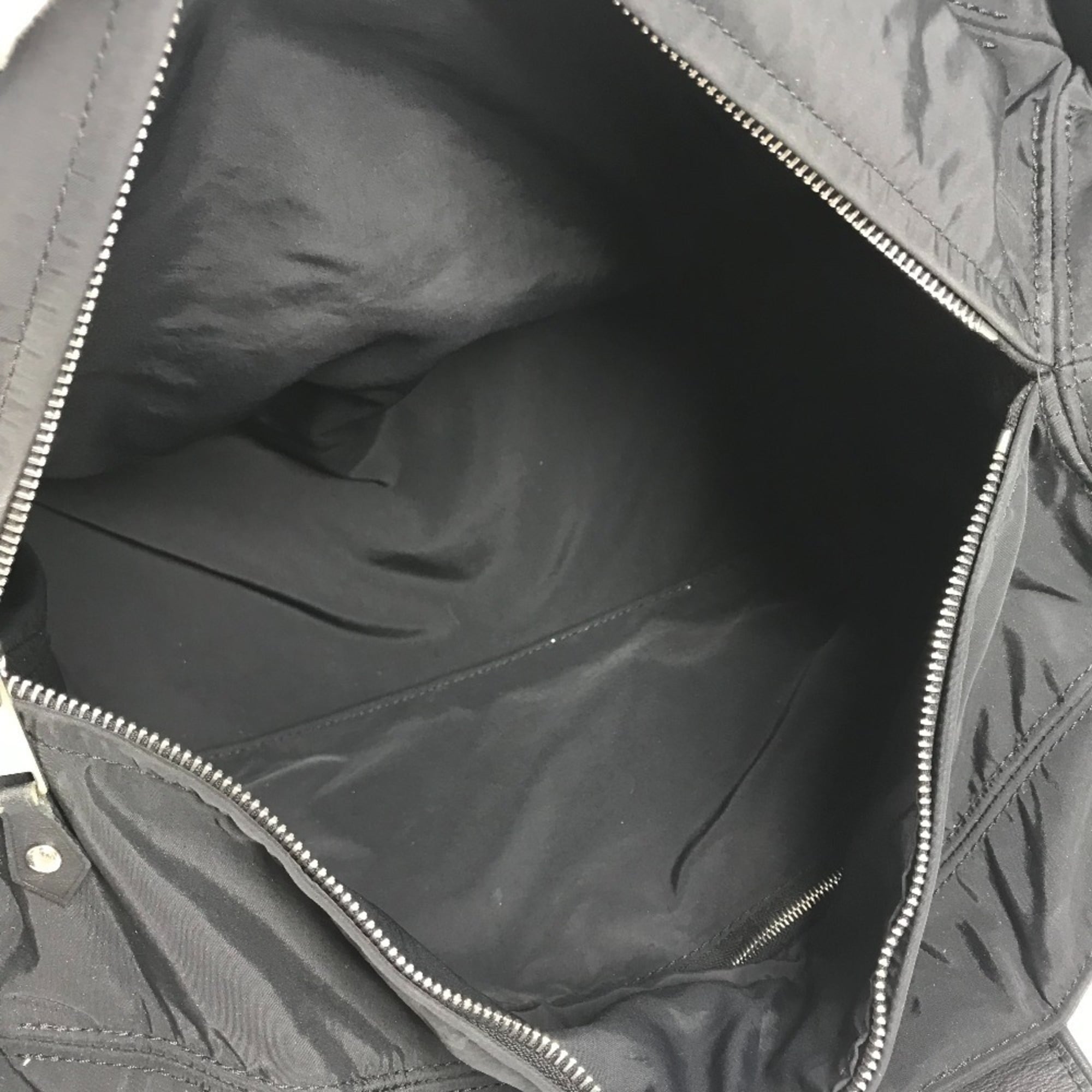 Hermes Black Nylon Leather Boston Bag Handbag Tote Bag (Pre-Owned)